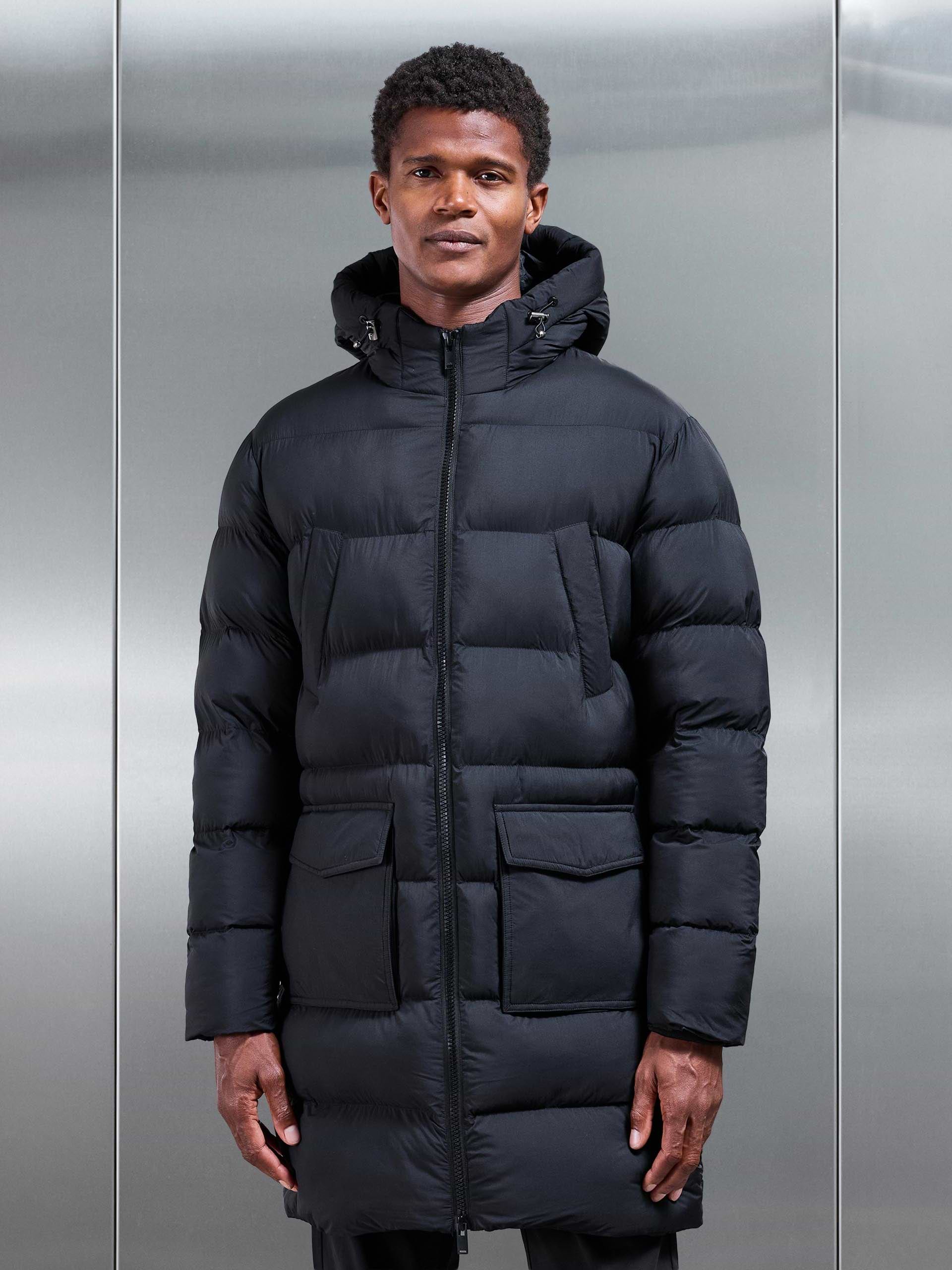 Mid Length Puffer Parka in Black