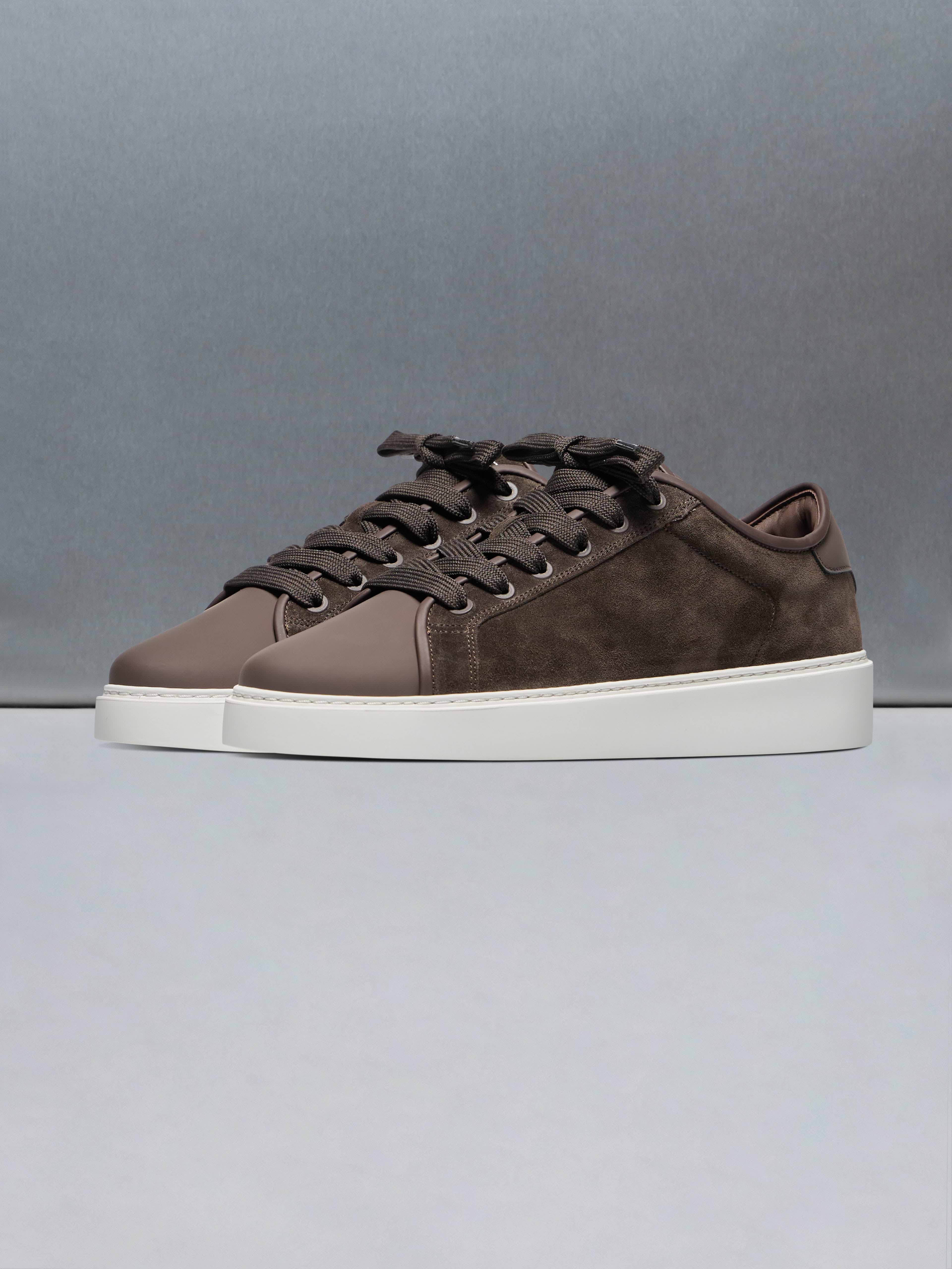 Mid Leather Toe Cap Trainer in Brown