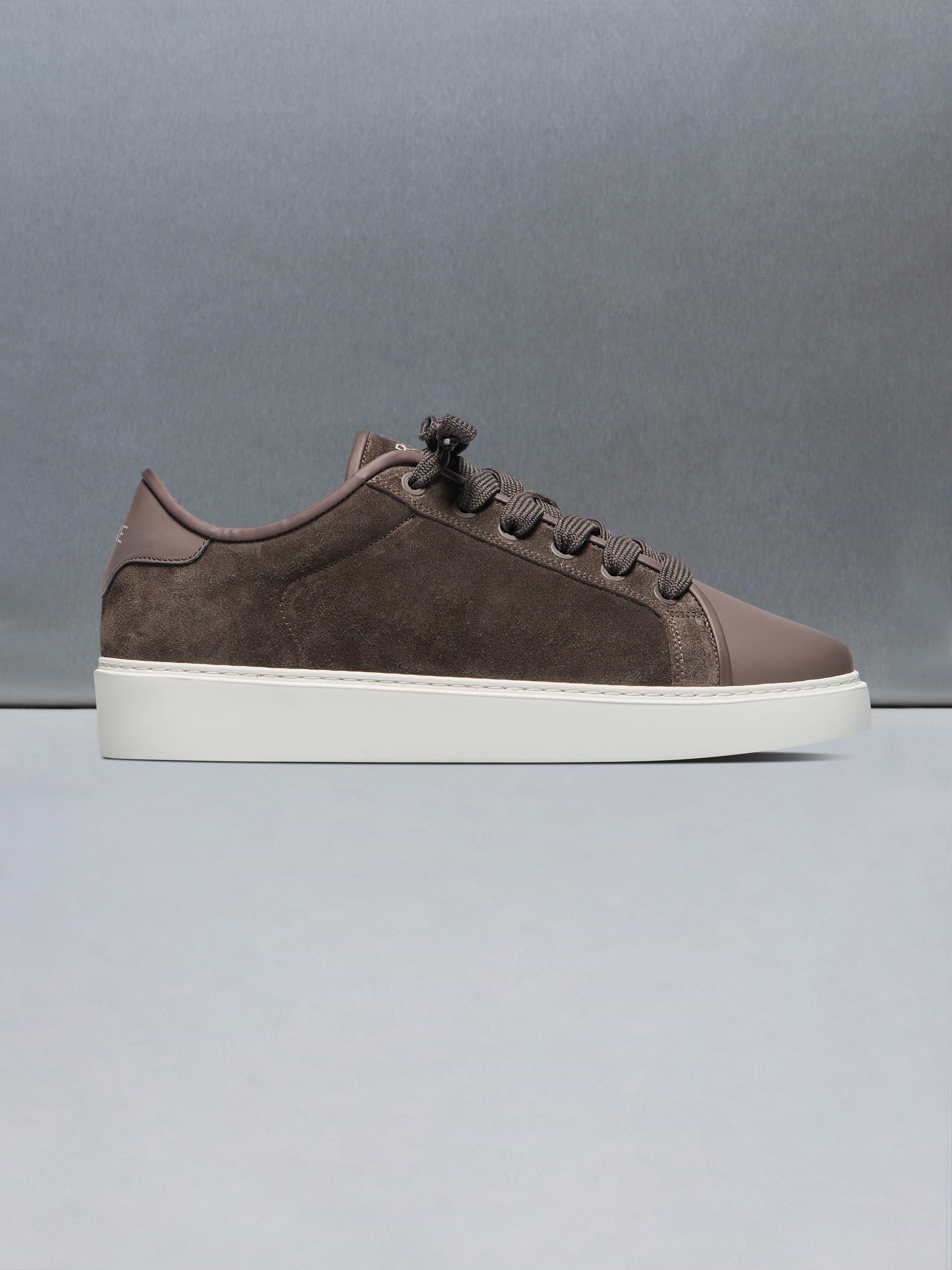Mid Leather Toe Cap Trainer in Brown