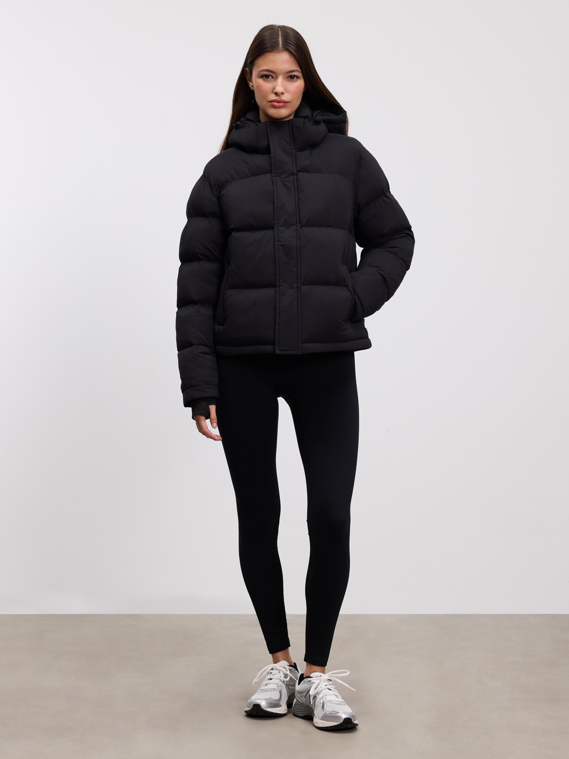 Womens Puffer Jacket in Black