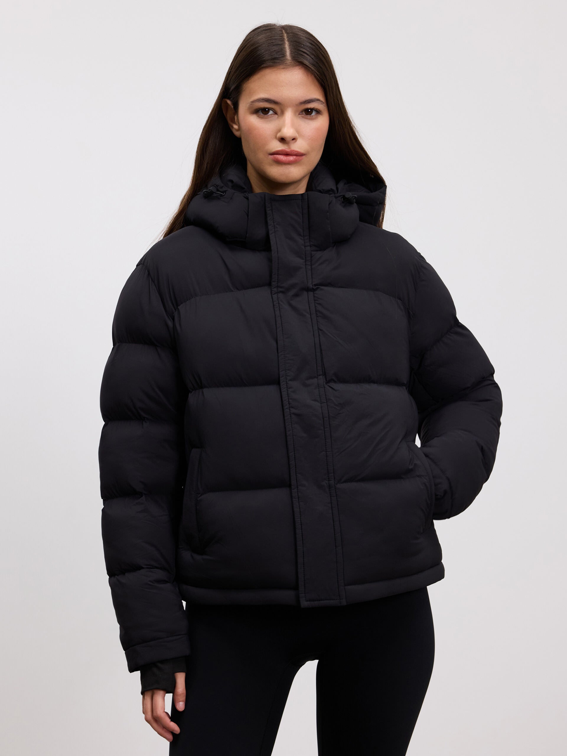 Womens Puffer Jacket in Black