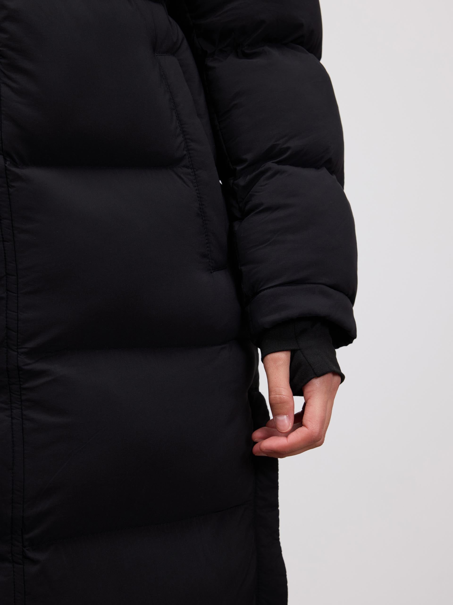 Womens Mid Length Puffer Jacket in Black