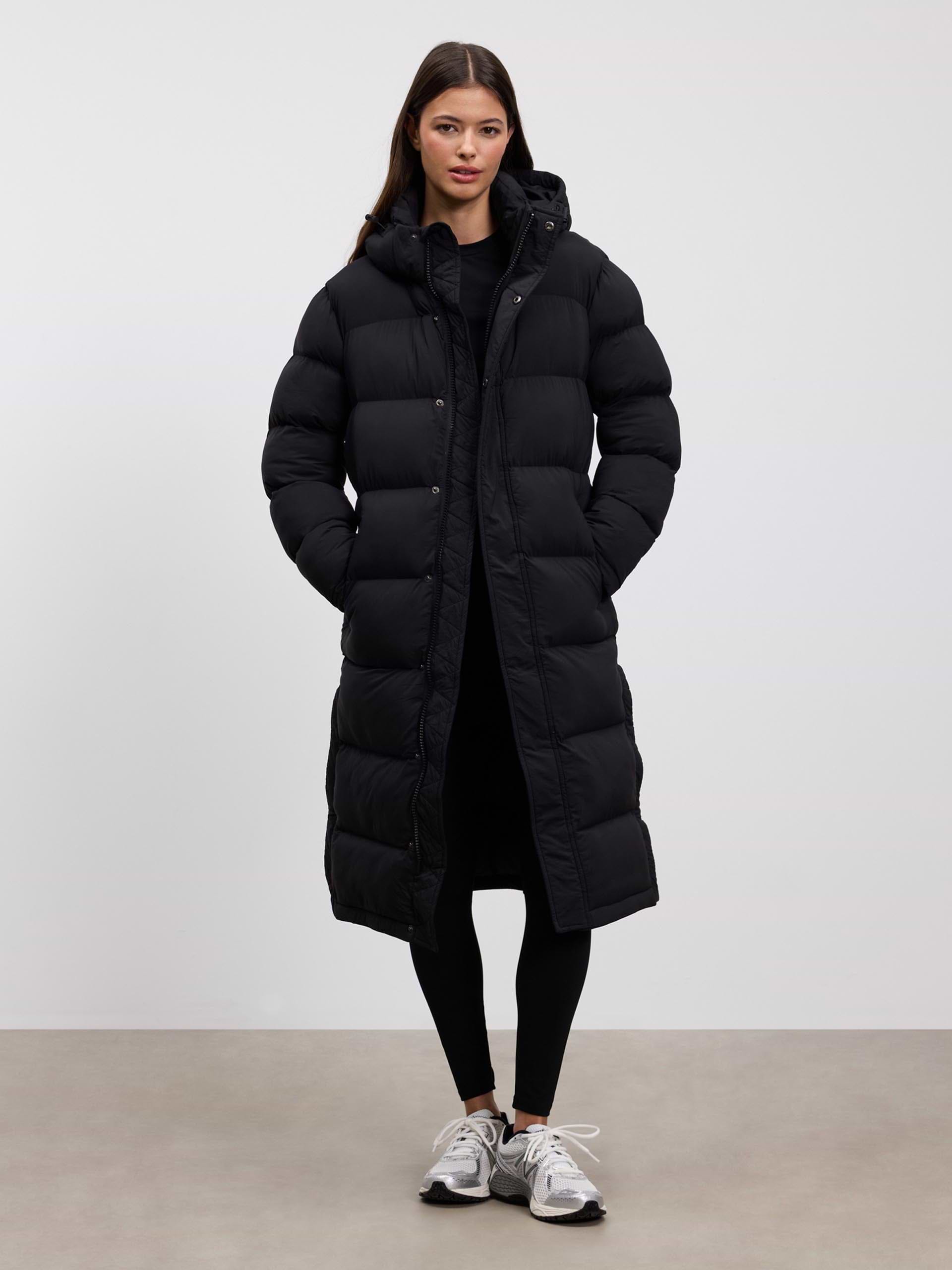 Womens Mid Length Puffer Jacket in Black
