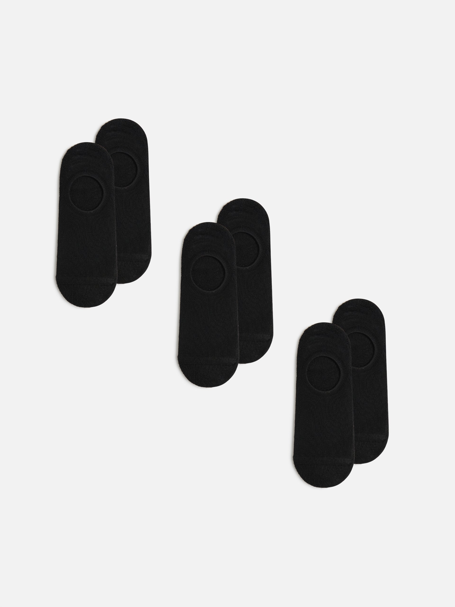 Mens 3 Pack Invisible Cushioned Sock in Black