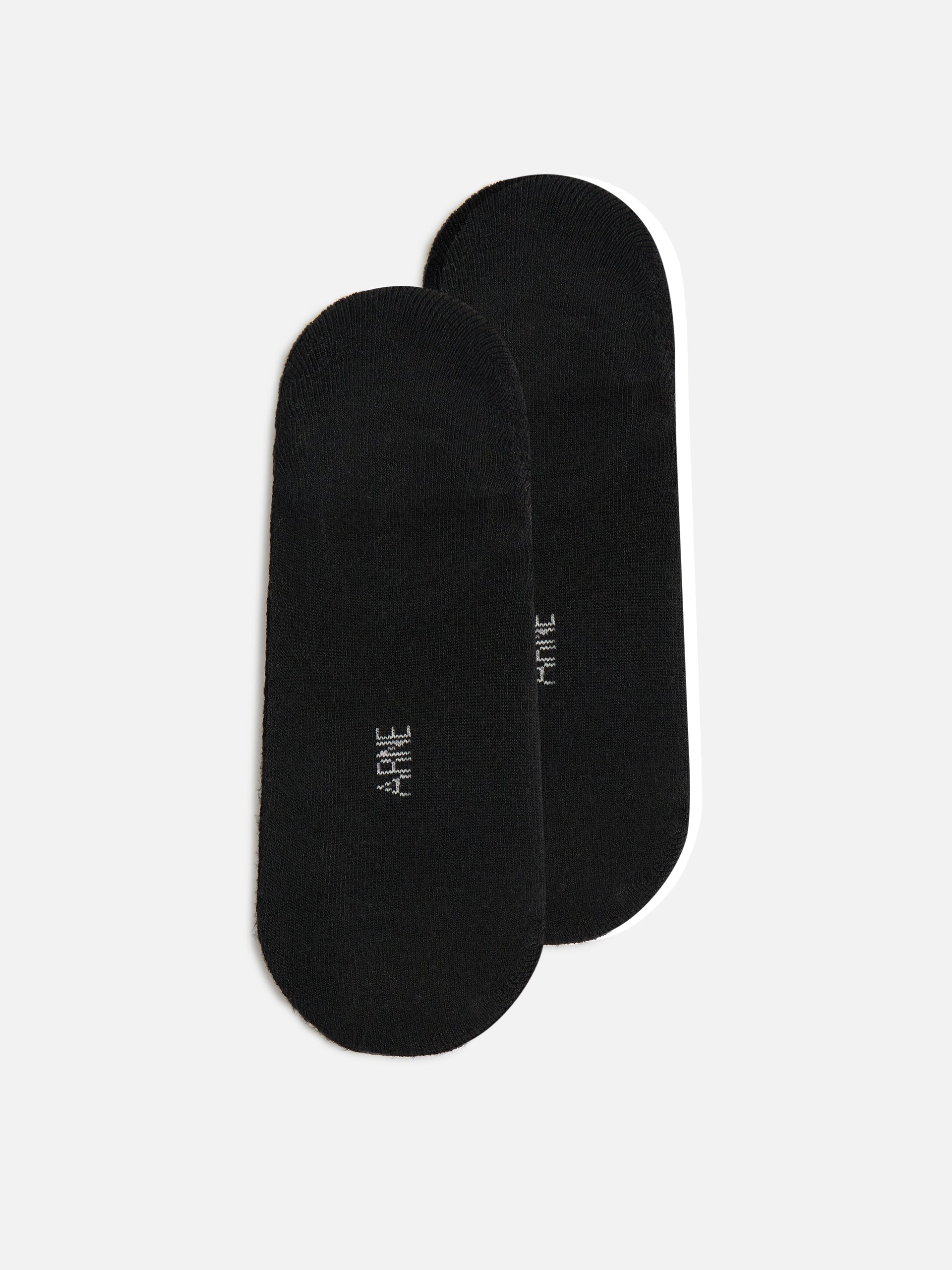 Mens 3 Pack Invisible Cushioned Sock in Black