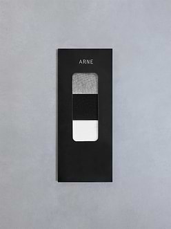 Mens 3 Pack Invisible Cushioned Sock in Black White Marl Grey