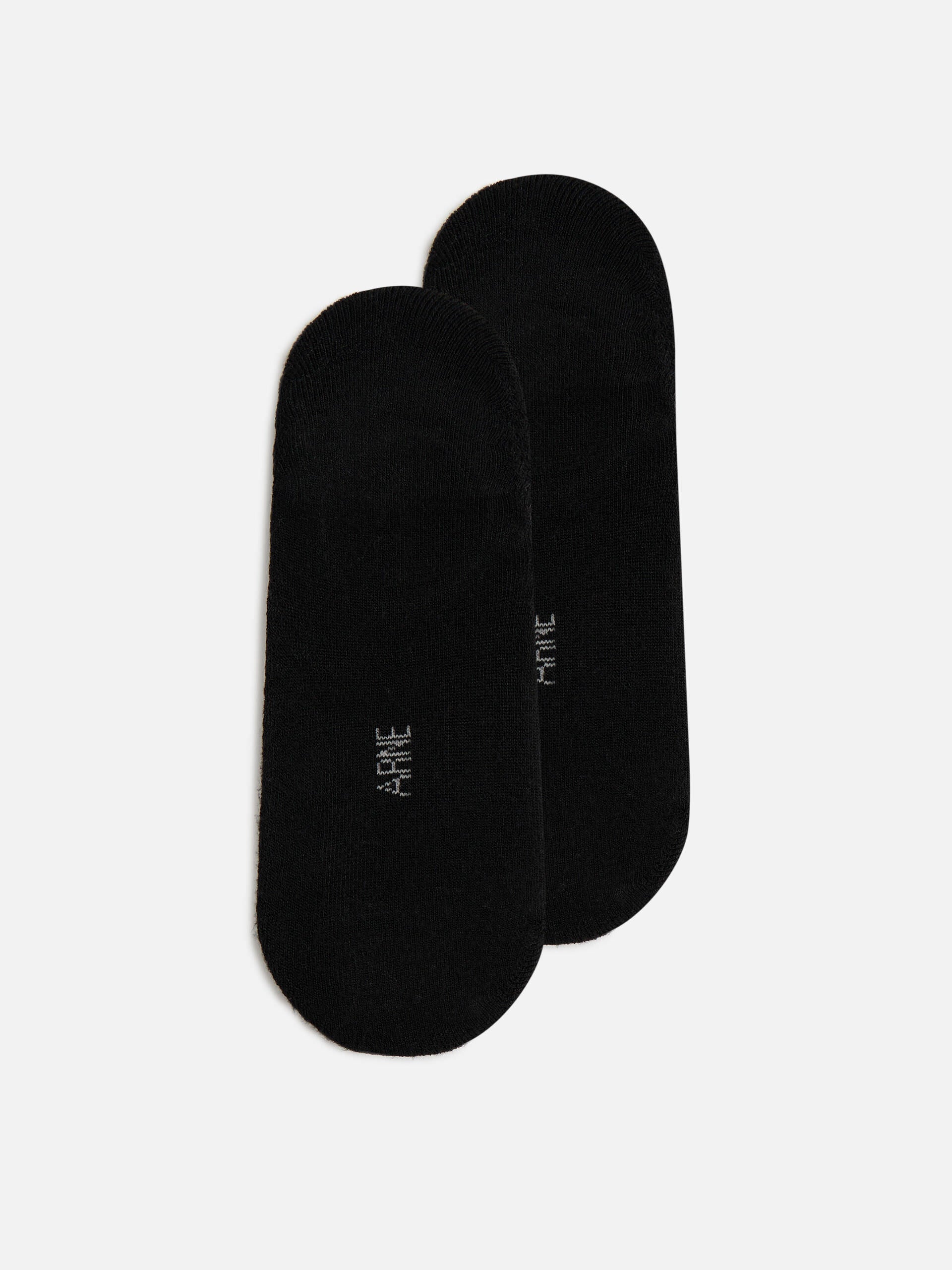 Mens 3 Pack Invisible Cushioned Sock in Black White Marl Grey