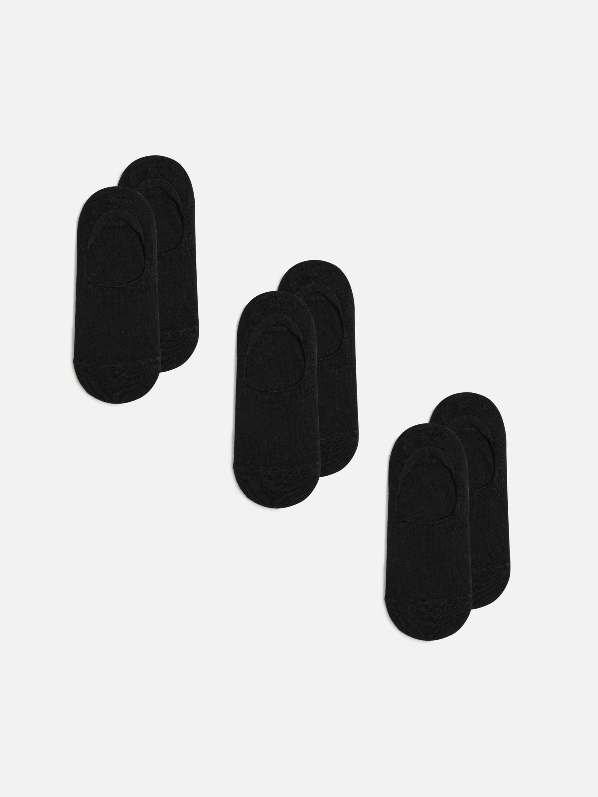 Mens 3 Pack No Show Sock in Black
