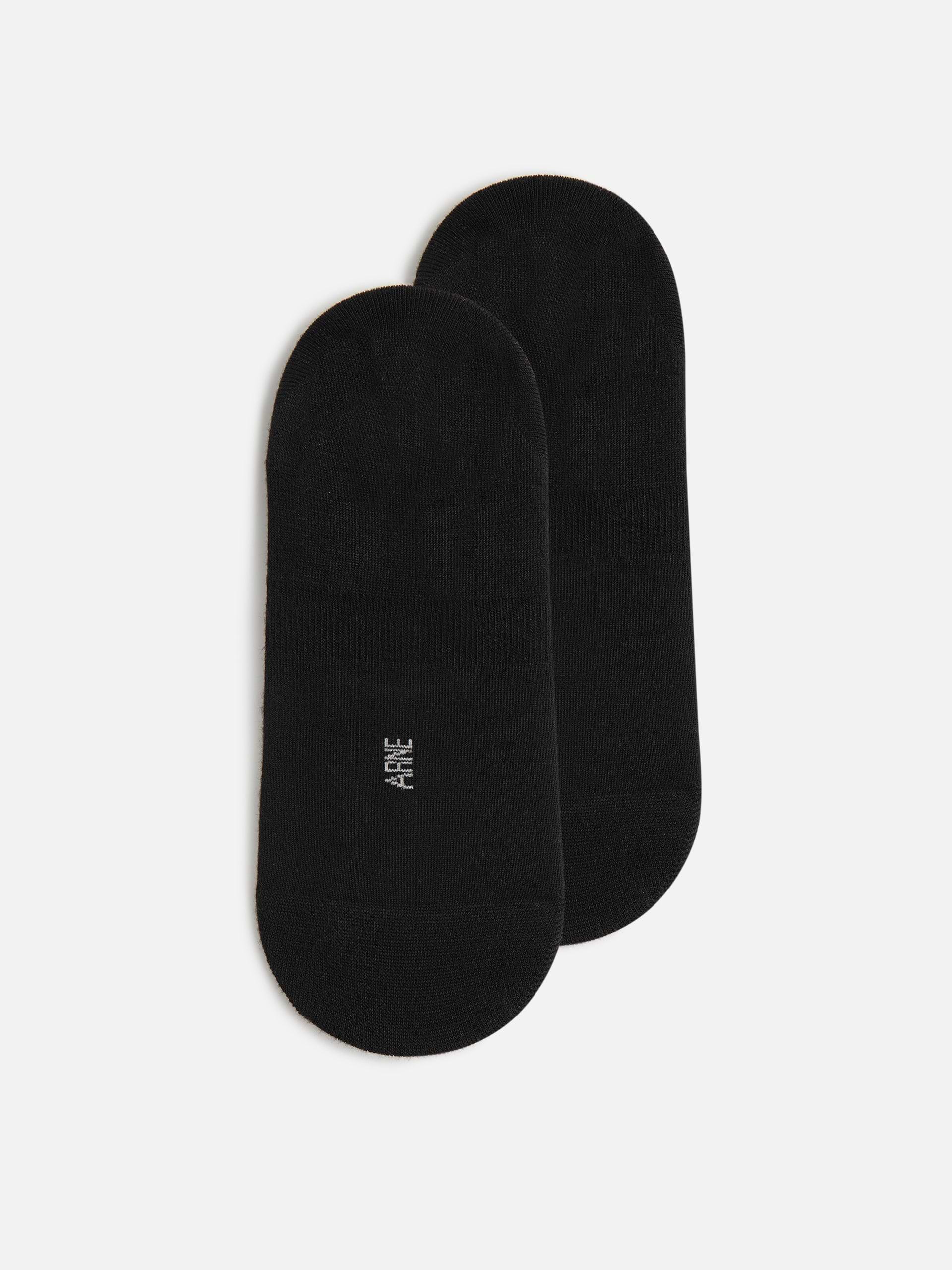 3 Pack No Show Sock in Black White Marl Grey