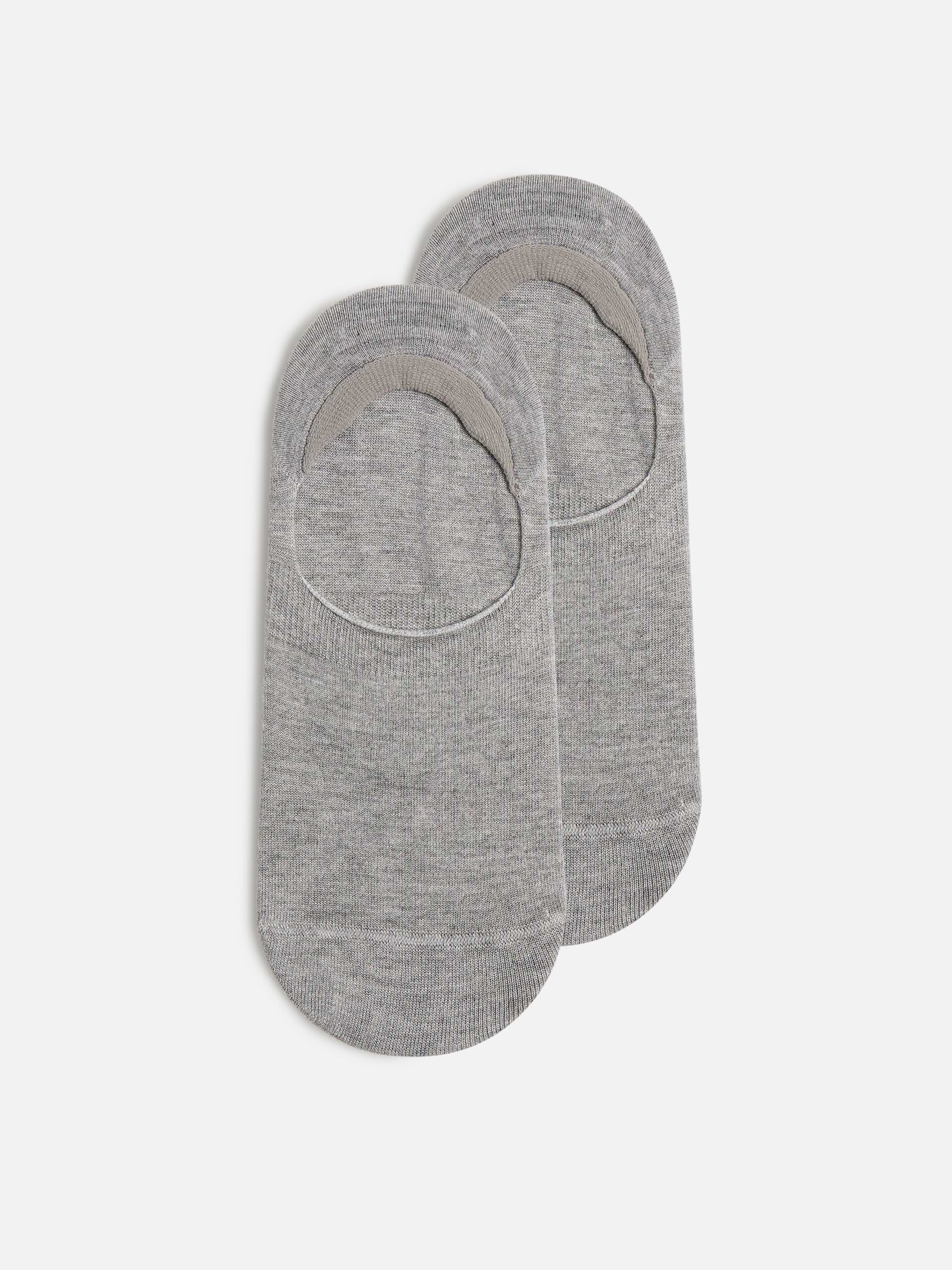 3 Pack No Show Sock in Black White Marl Grey