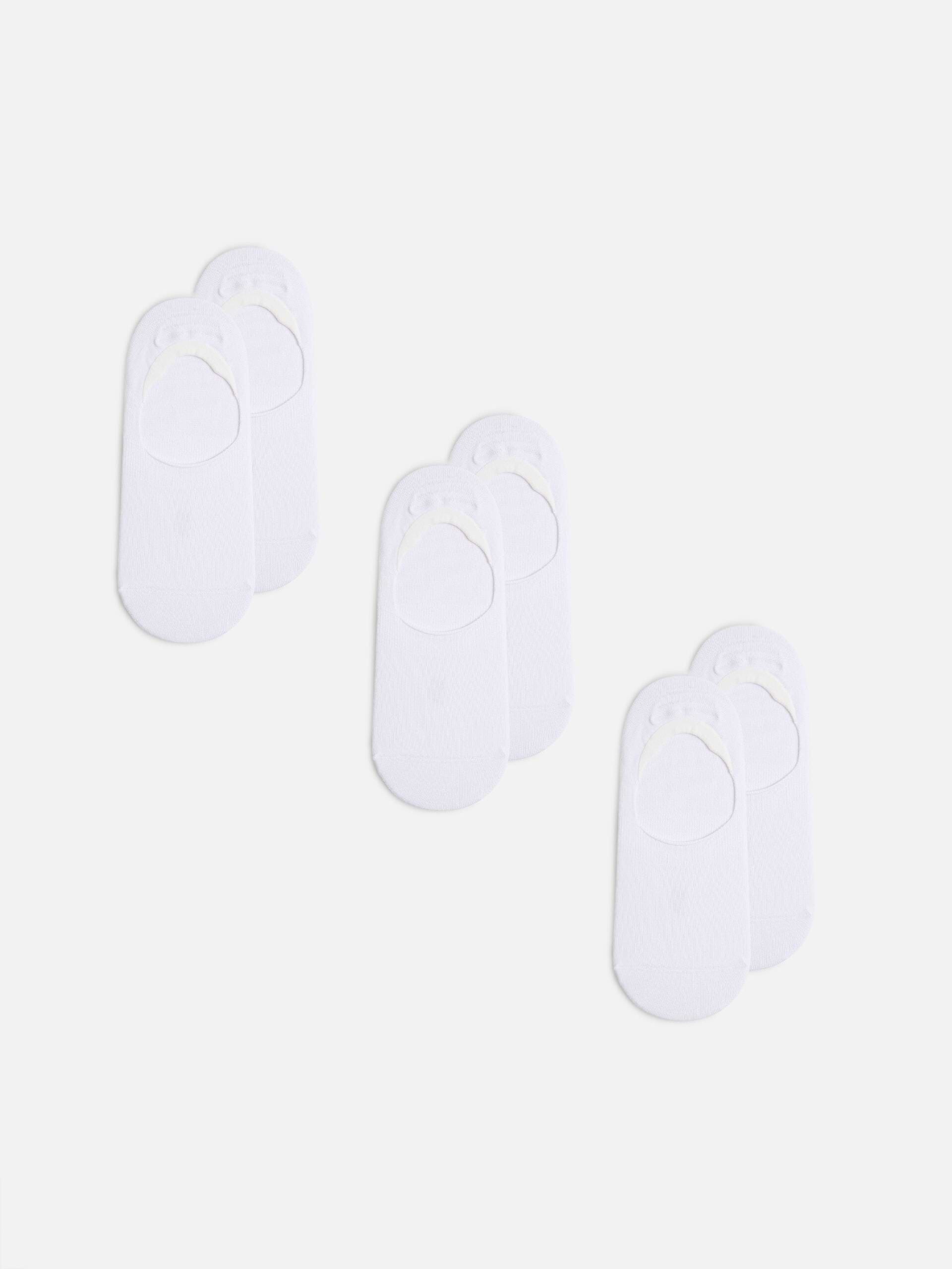 Mens 3 Pack No Show Sock in White