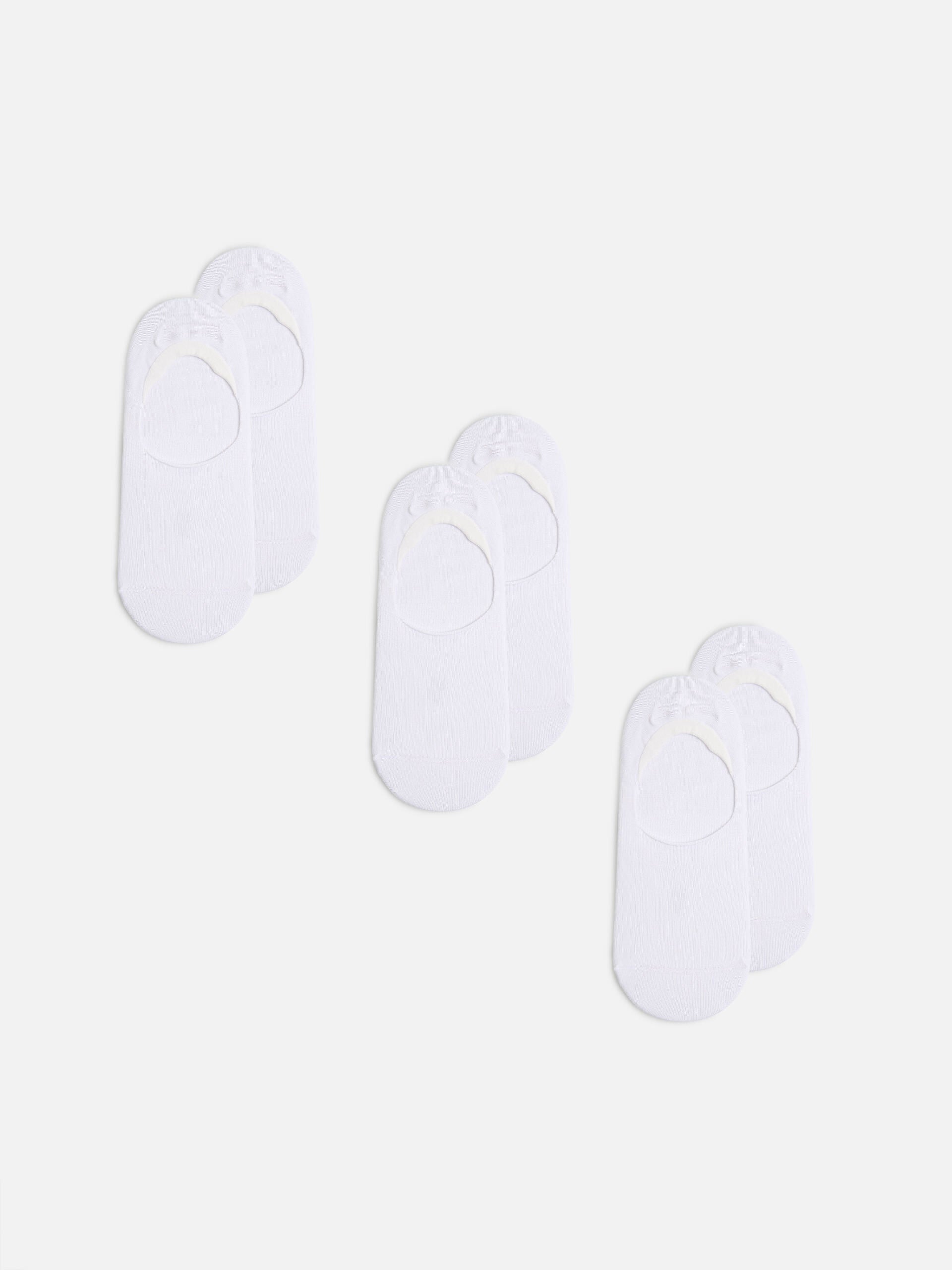 Mens 3 Pack No Show Sock in White