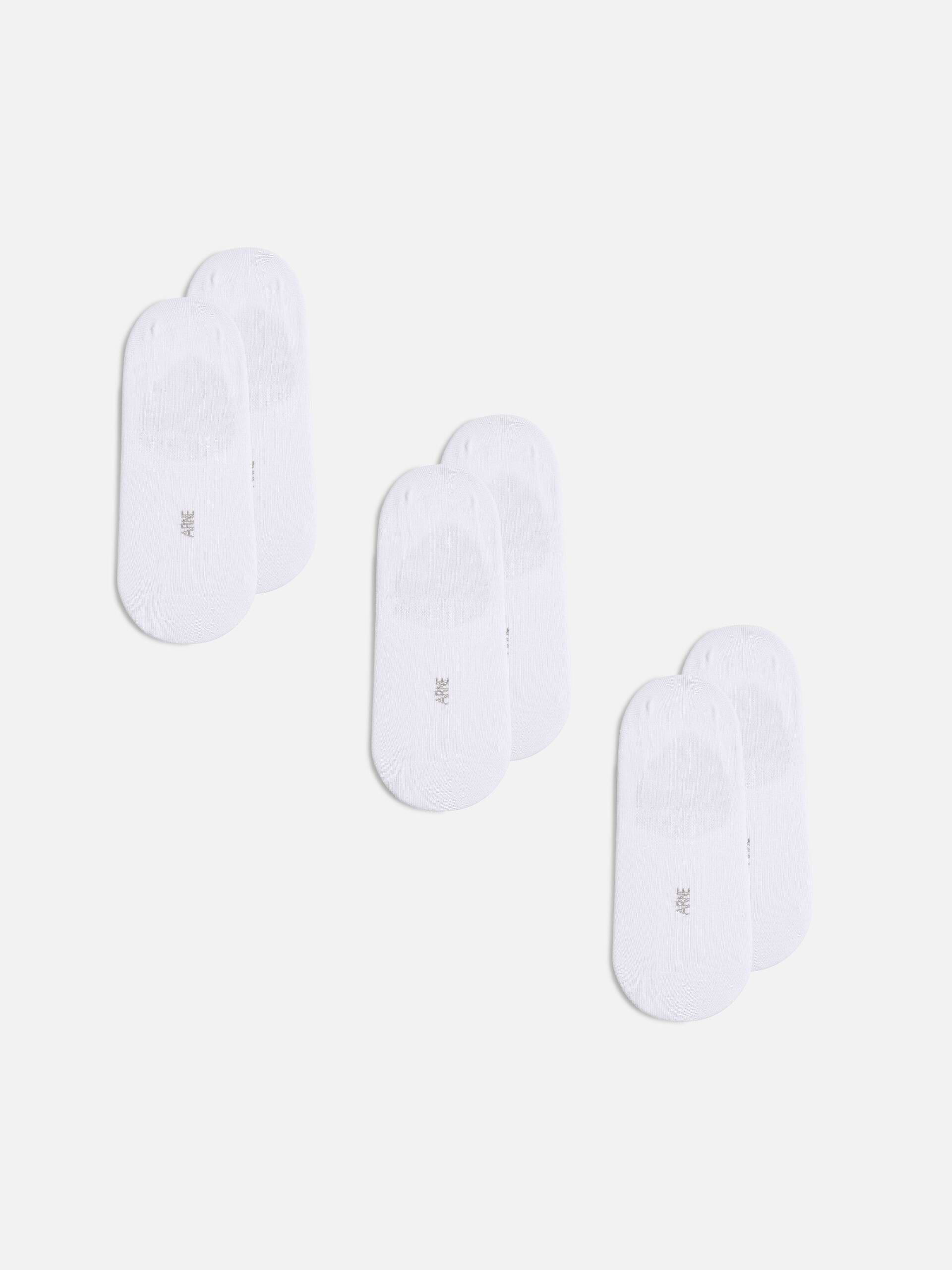 3 Pack No Show Sock in White