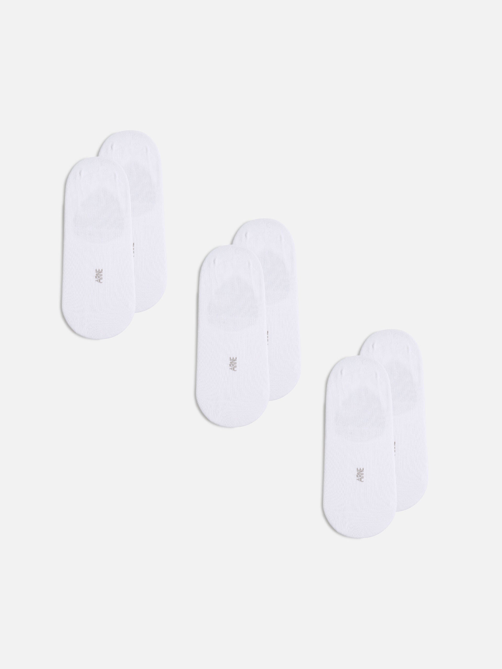 Mens 3 Pack No Show Sock in White