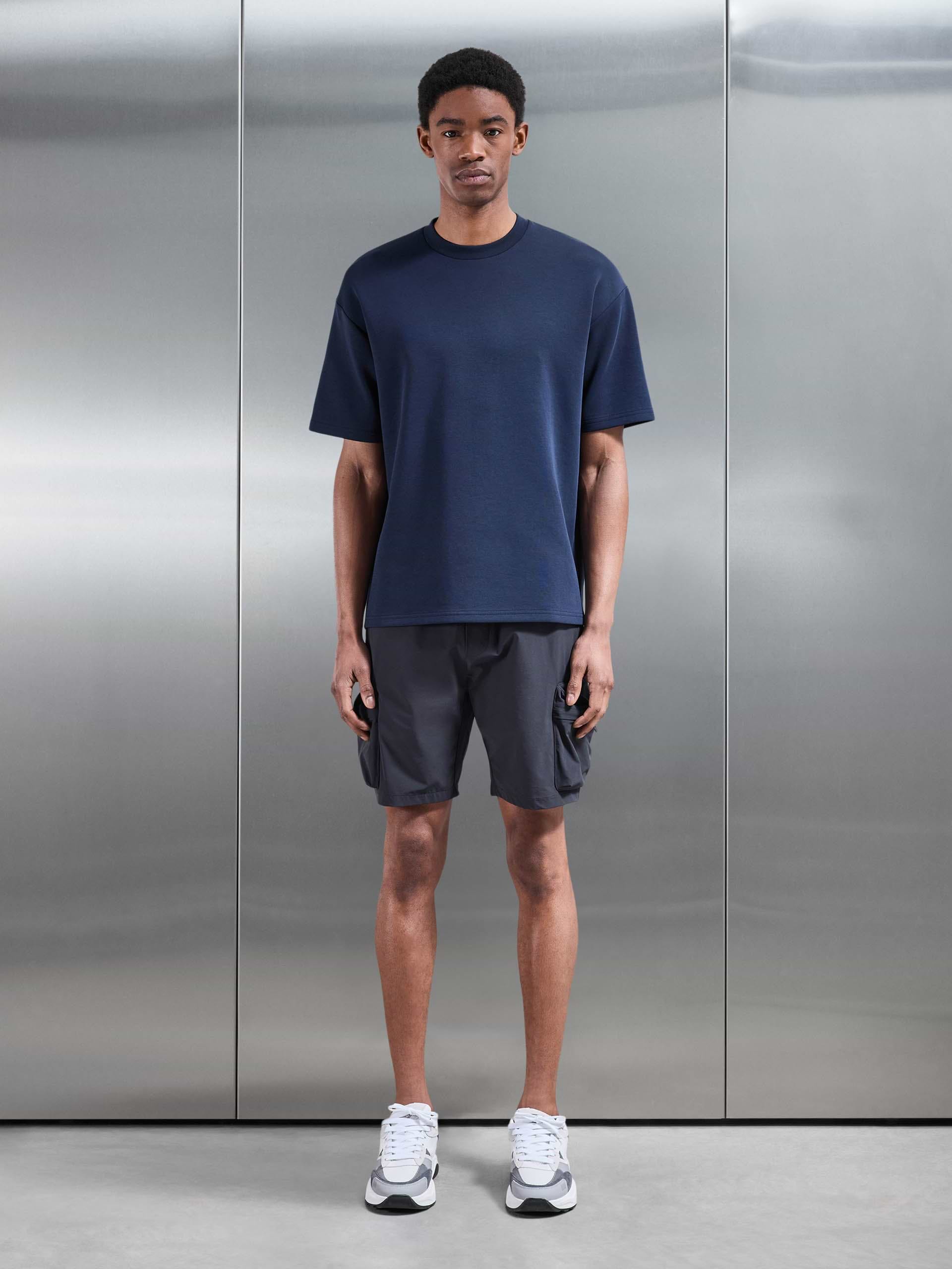 Mens 3D Pocket Cargo Short in Grey