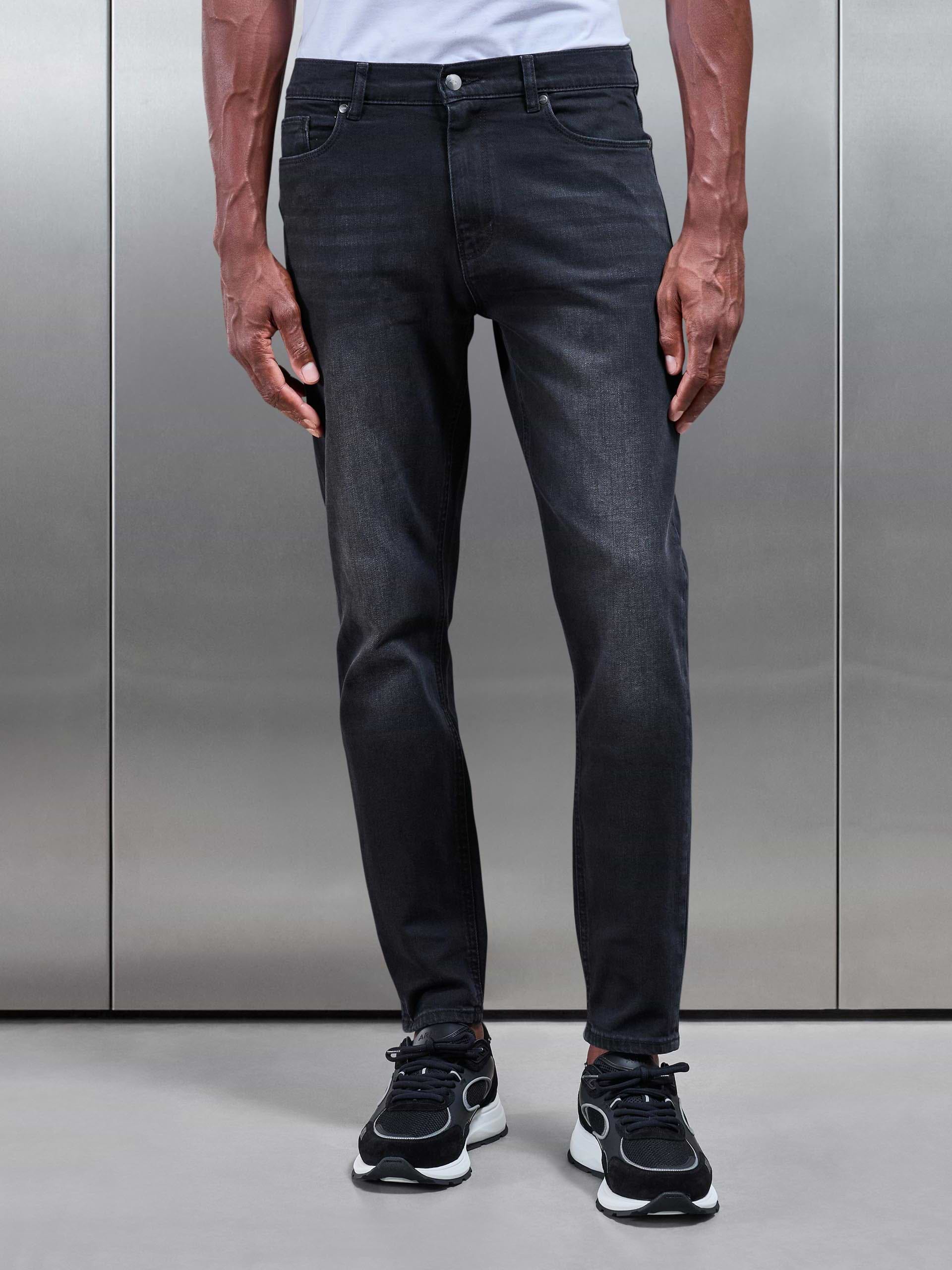 Mens Slim Fit Denim Jeans Black Wash