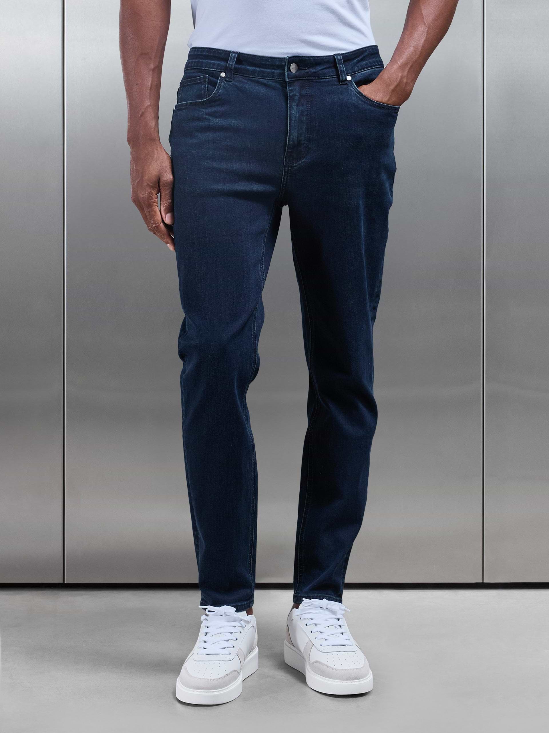 Mens Slim Fit Denim Jeans Navy