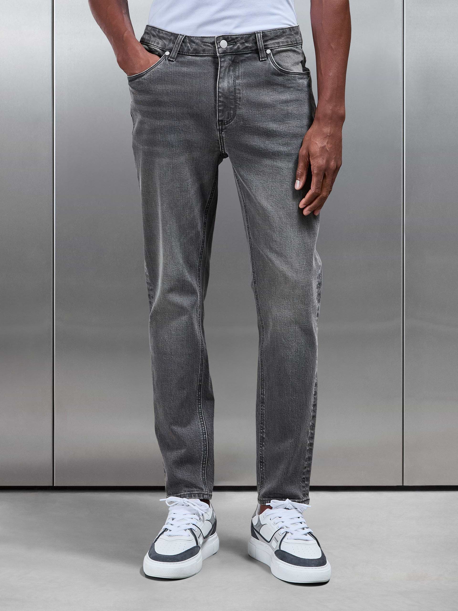 Mens Slim Fit Denim Jeans Slate Grey