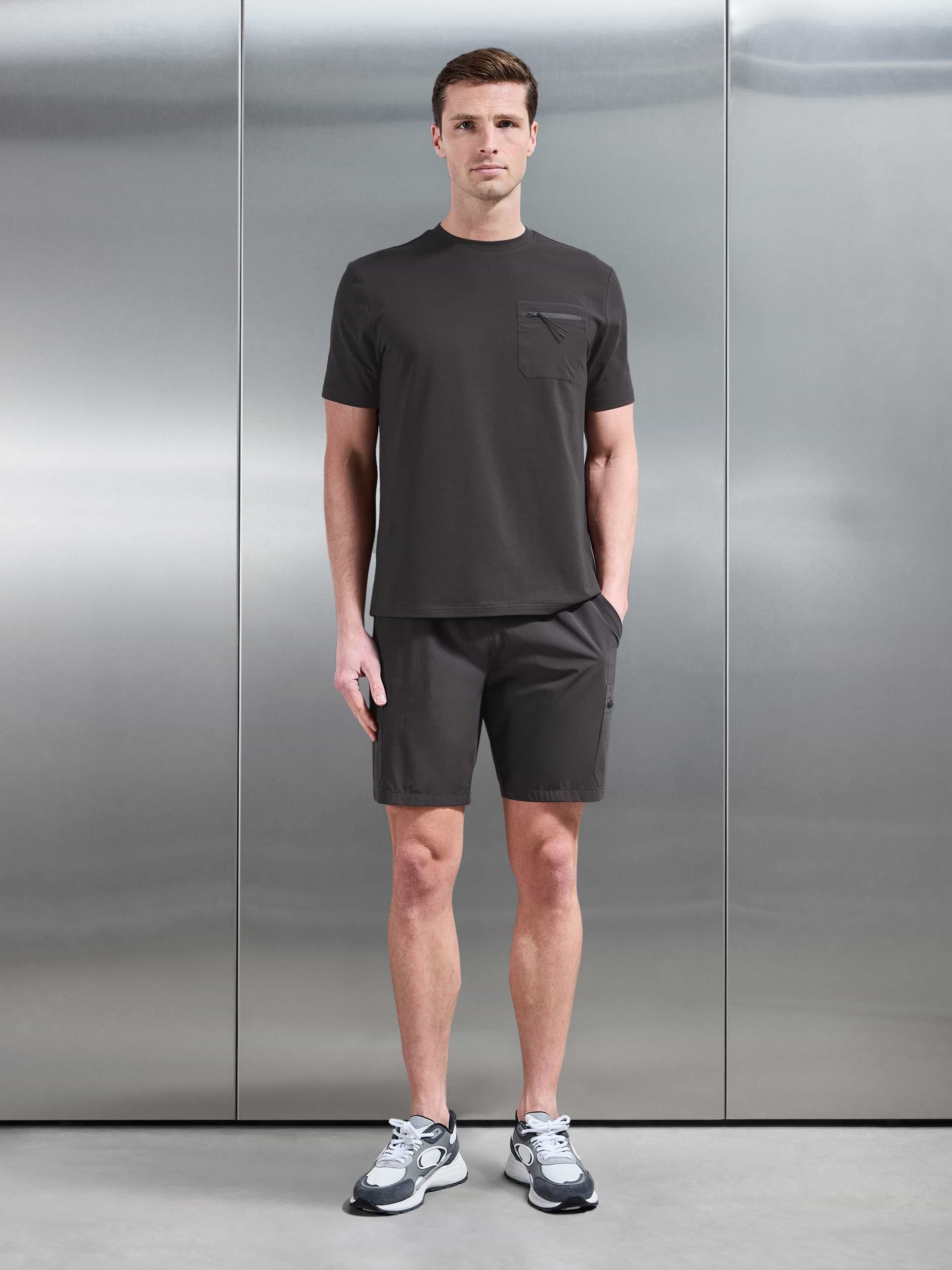 Mens Active Cargo T-Shirt in Grey