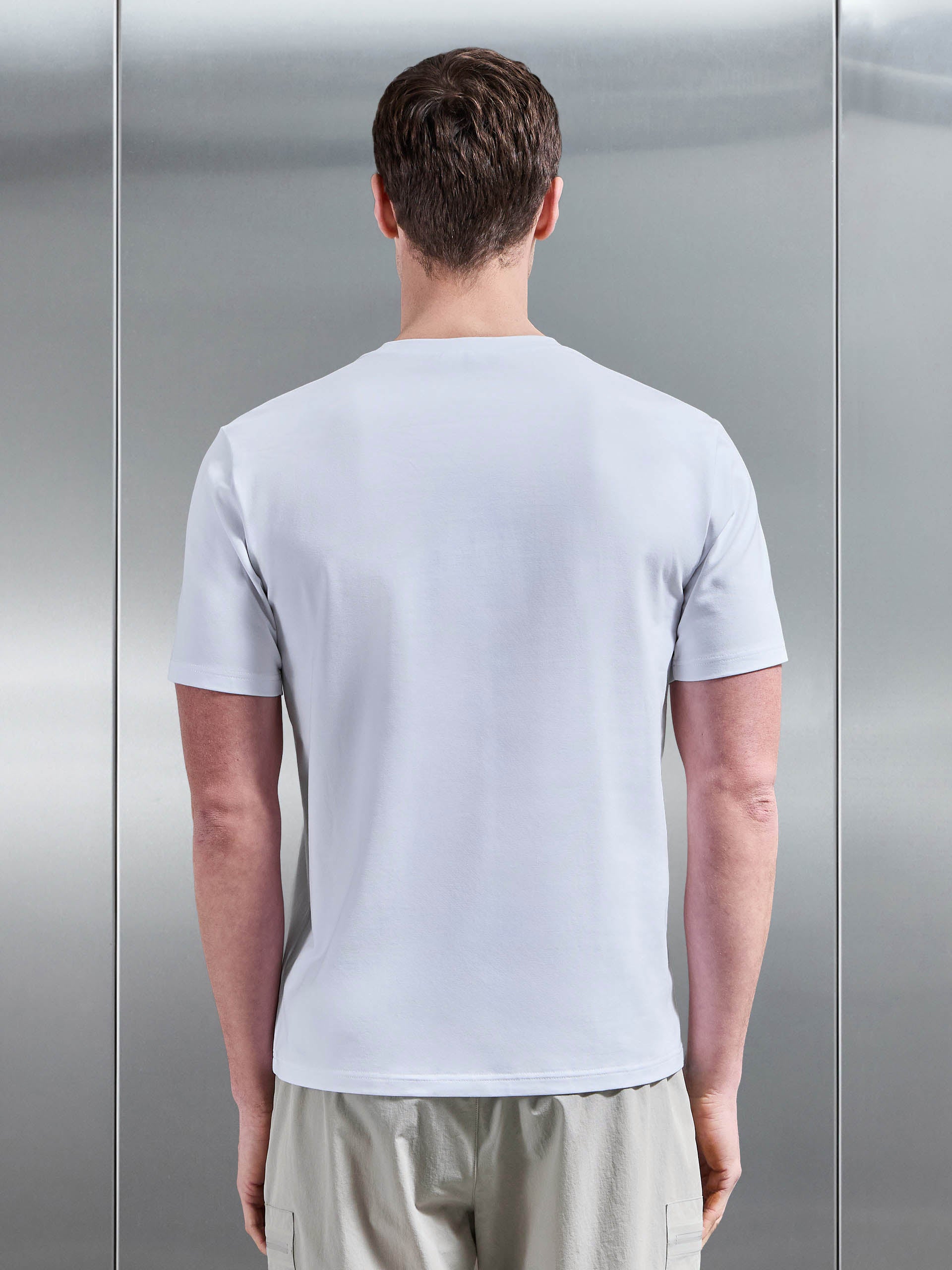Mens Active Cargo T-Shirt in White Stone