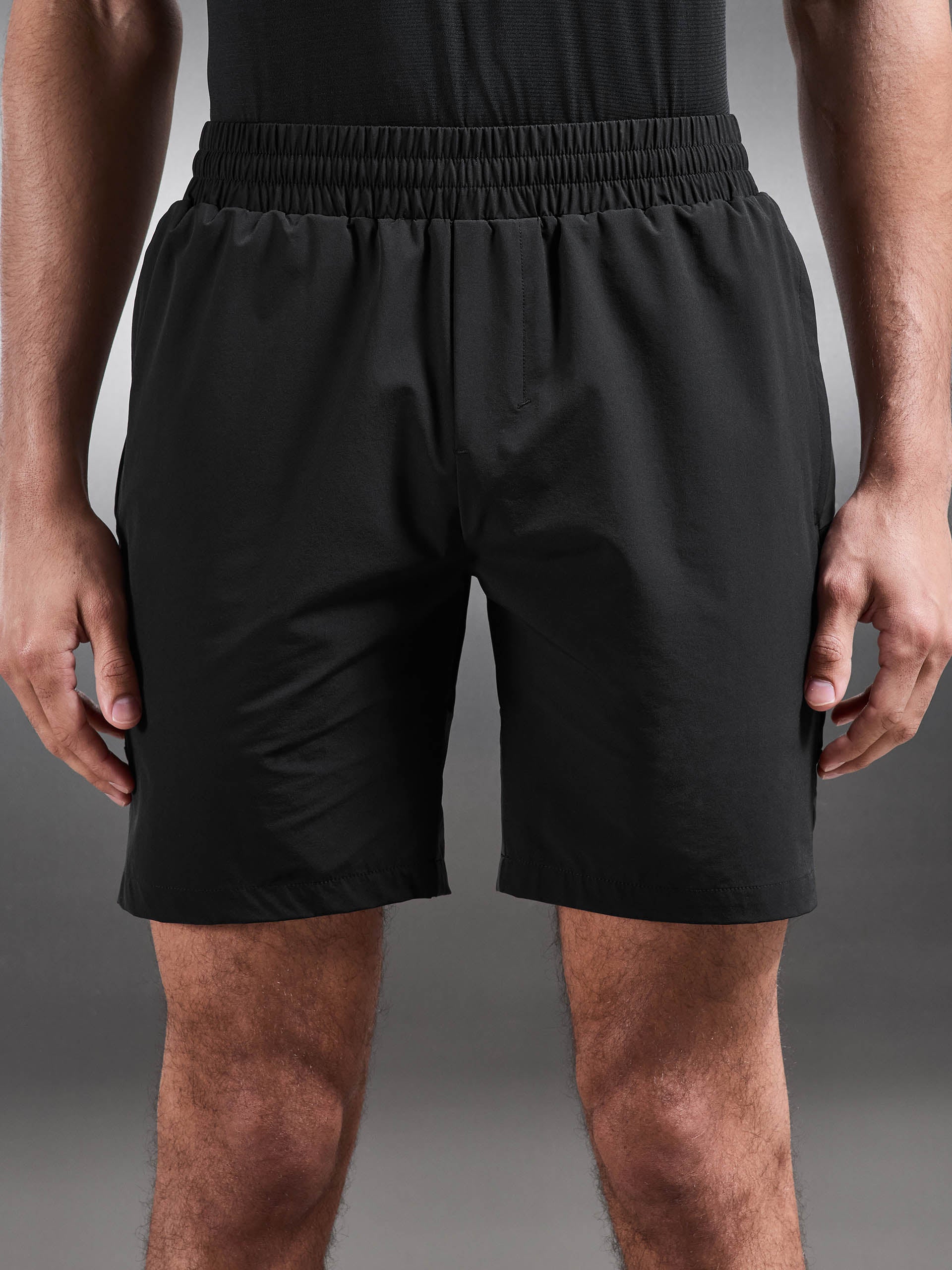 Mens Active Colour Block Short in Black Grey