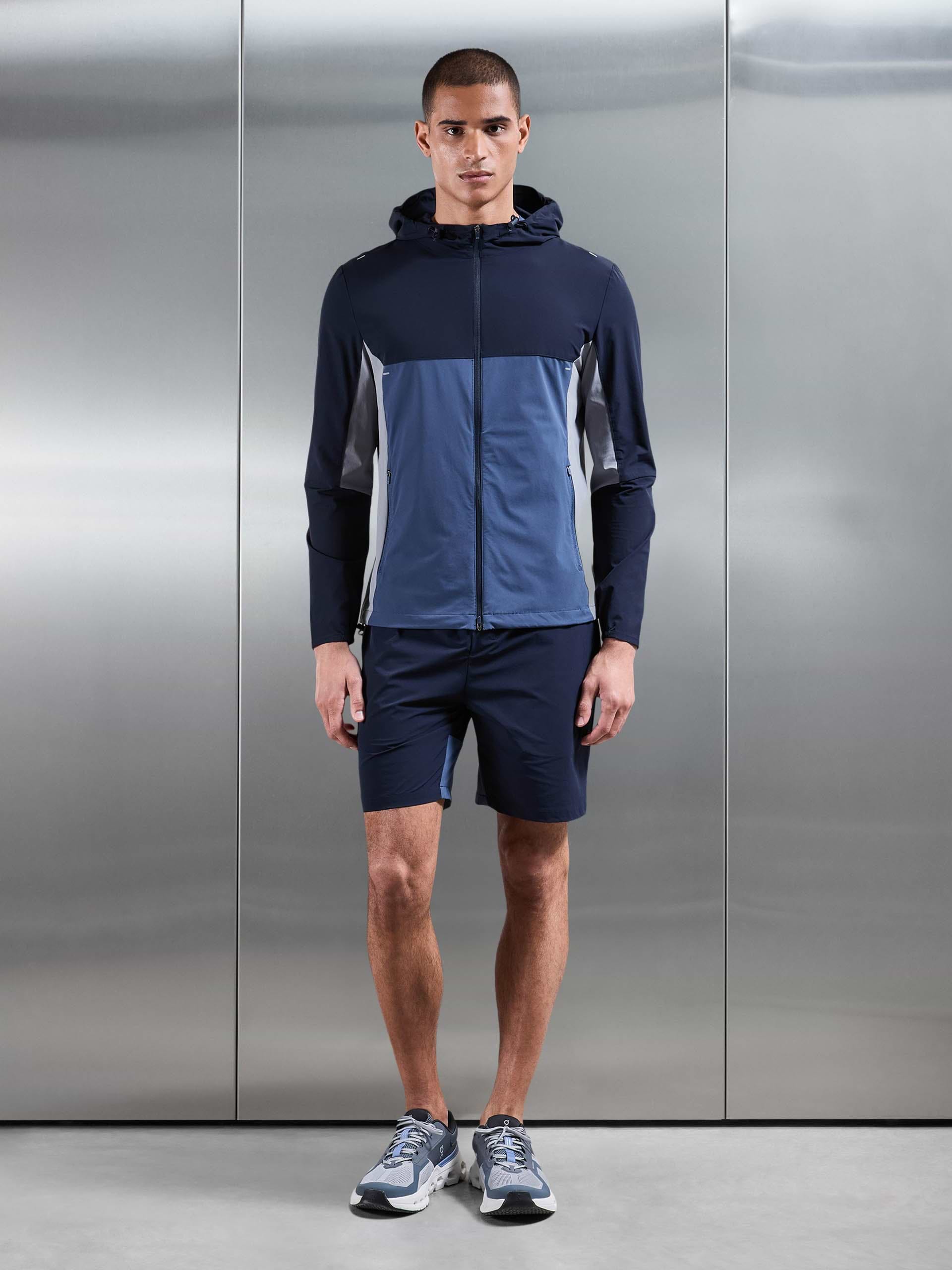 Mens Active Colour Block Short in Navy Steel Blue