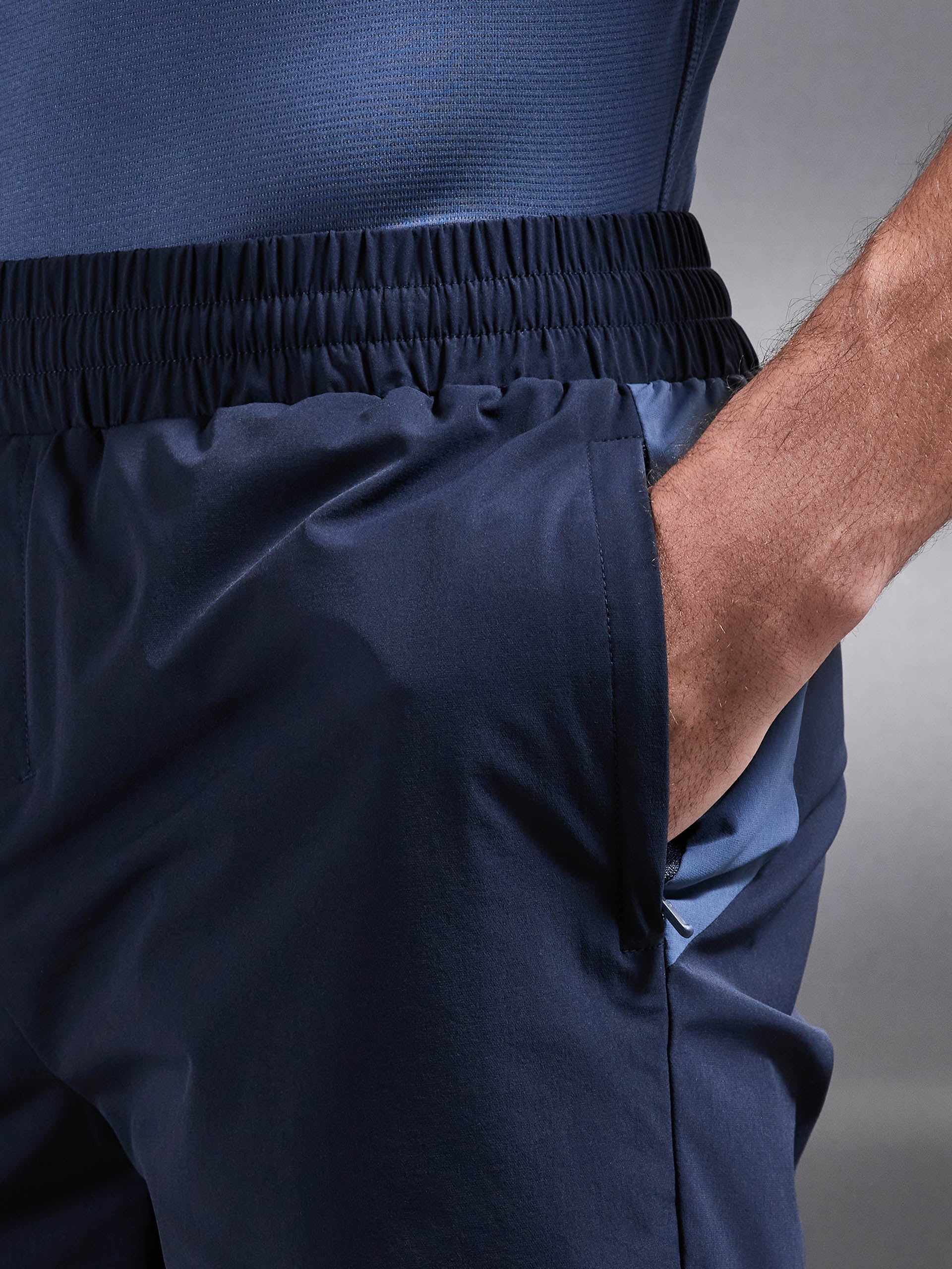 Mens Active Colour Block Short in Navy Steel Blue