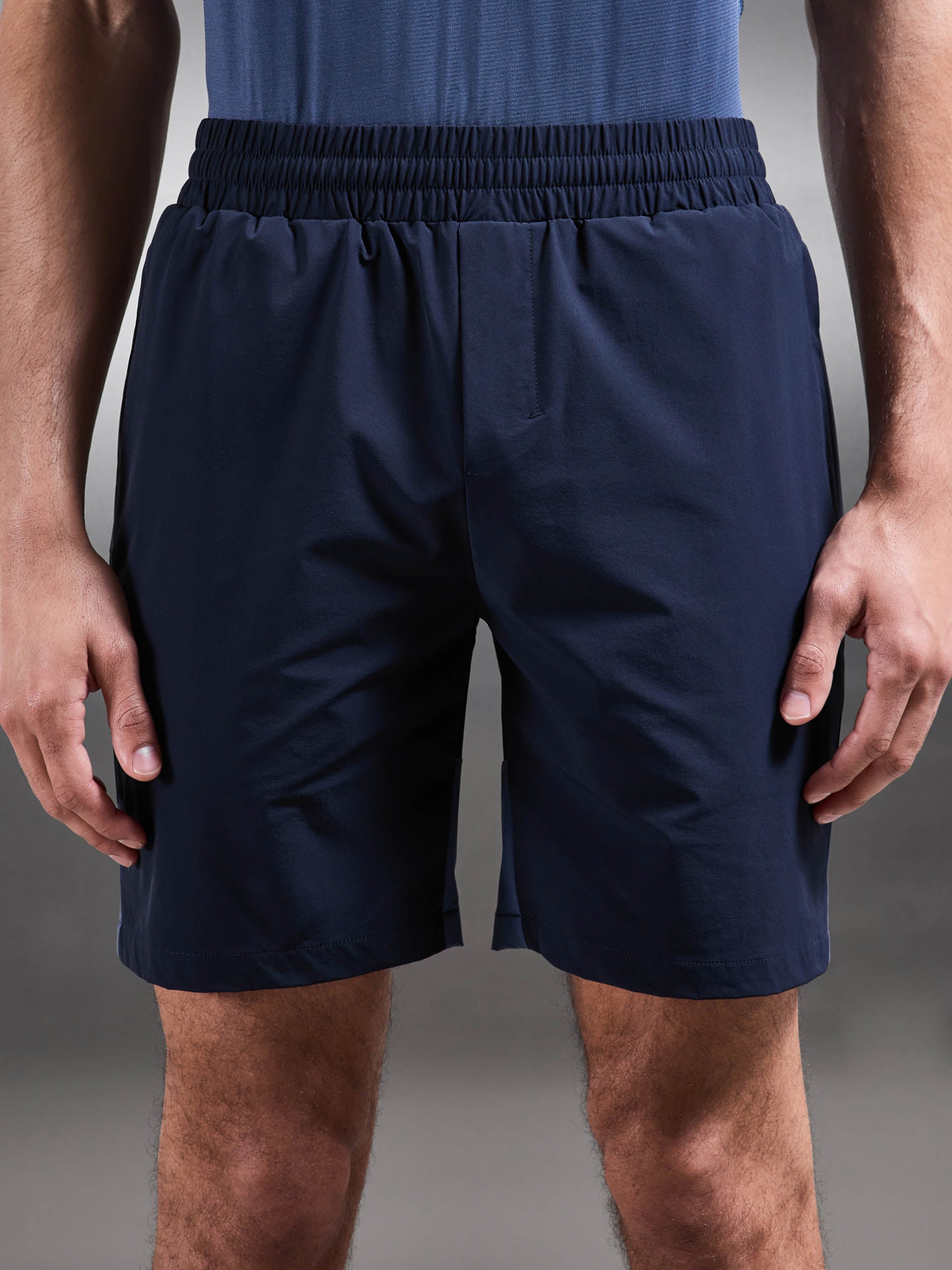 Mens Active Colour Block Short in Navy Steel Blue