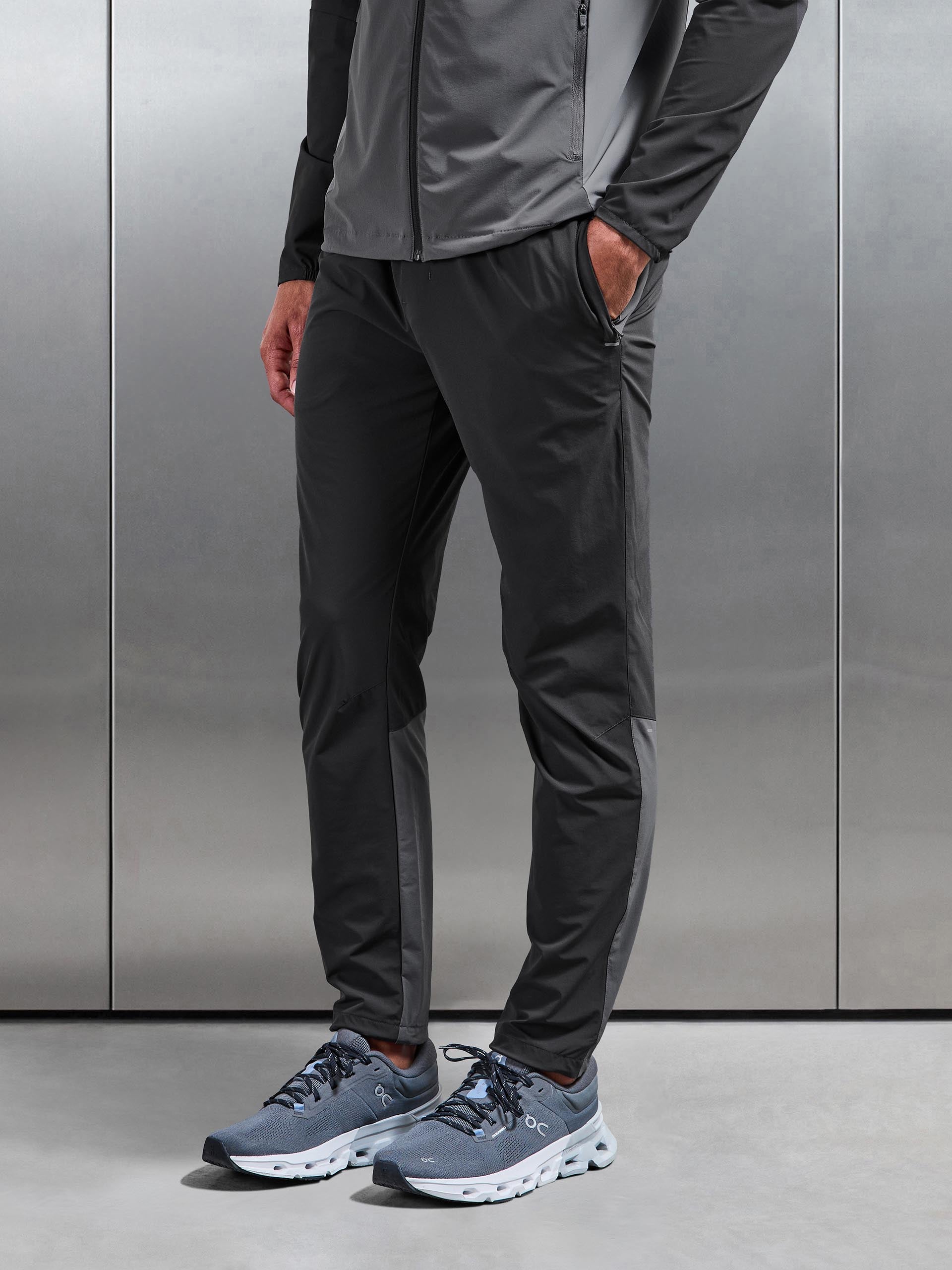 Mens Active Colour Block Trackpant in Grey