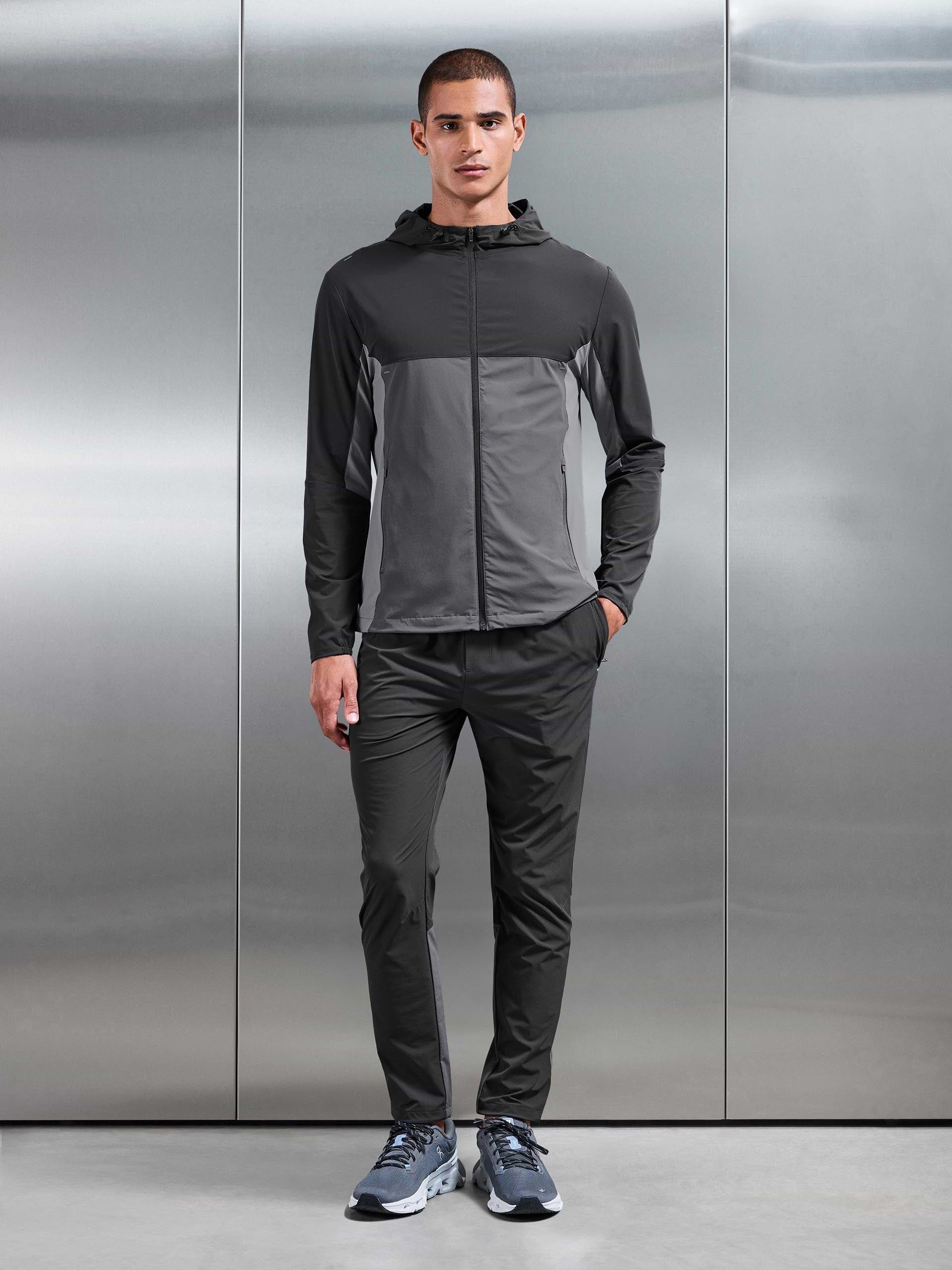 Mens Active Colour Block Trackpant in Grey