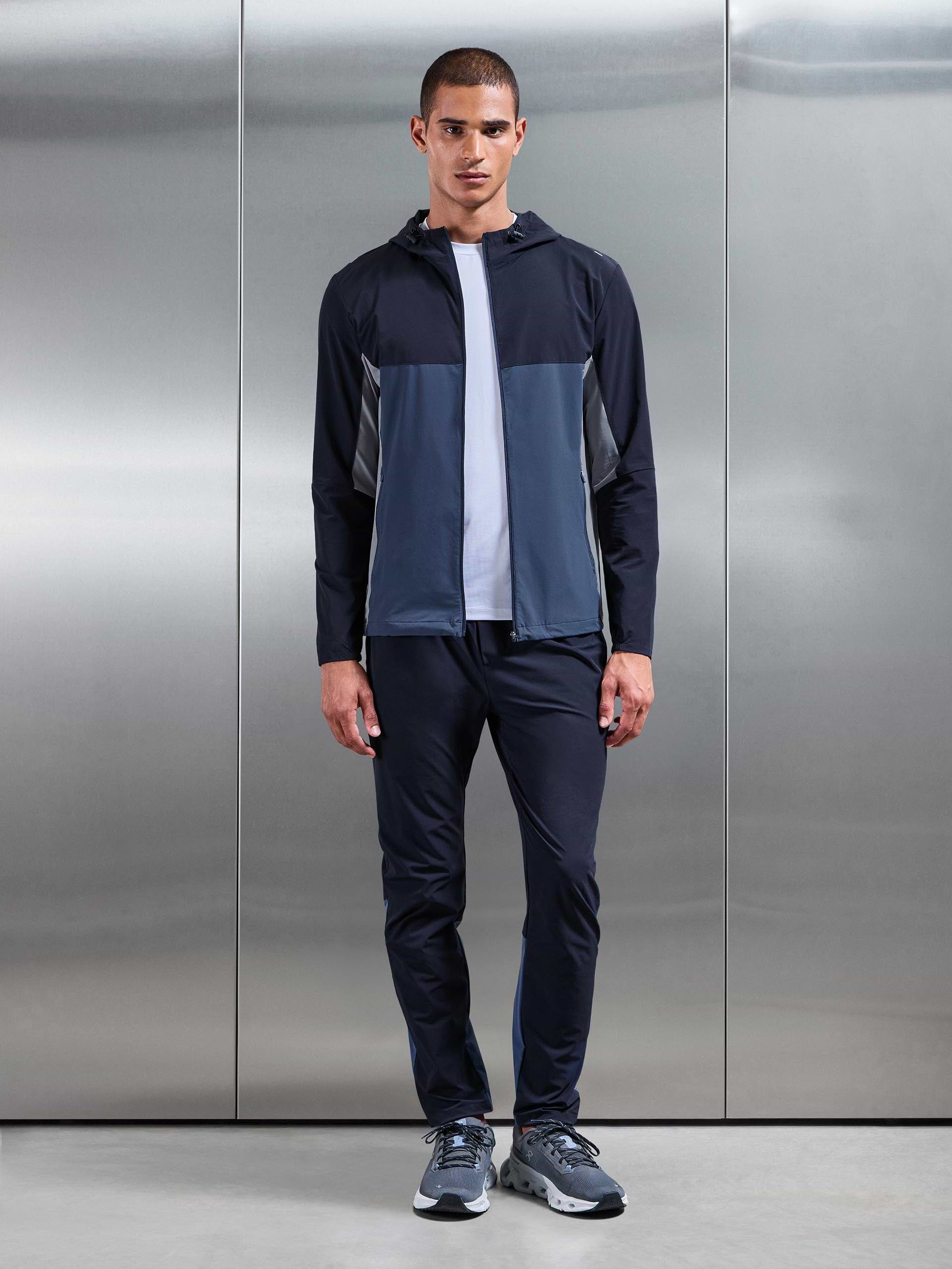 Mens Active Colour Block Trackpant in Navy Steel Blue