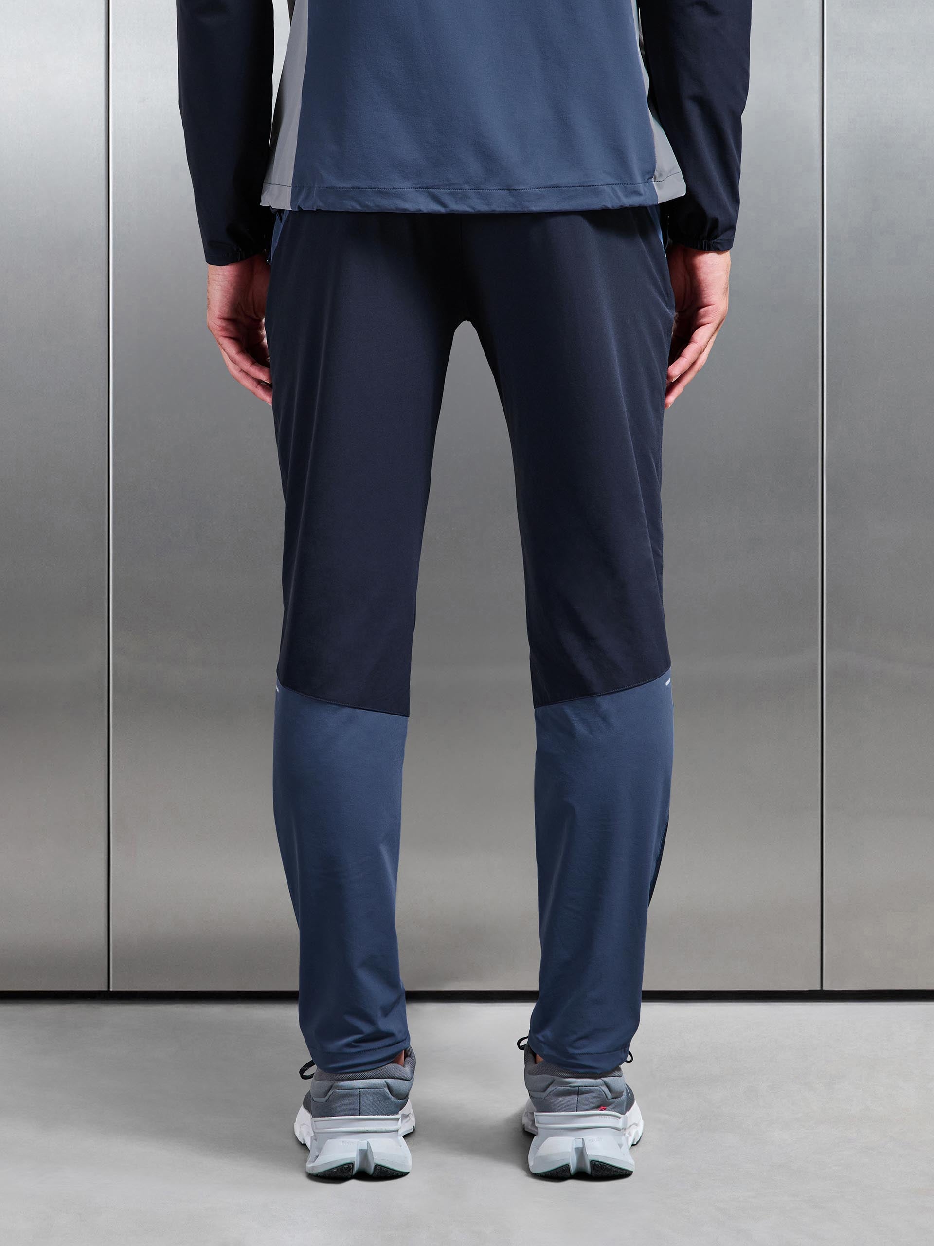 Mens Active Colour Block Trackpant in Navy Steel Blue