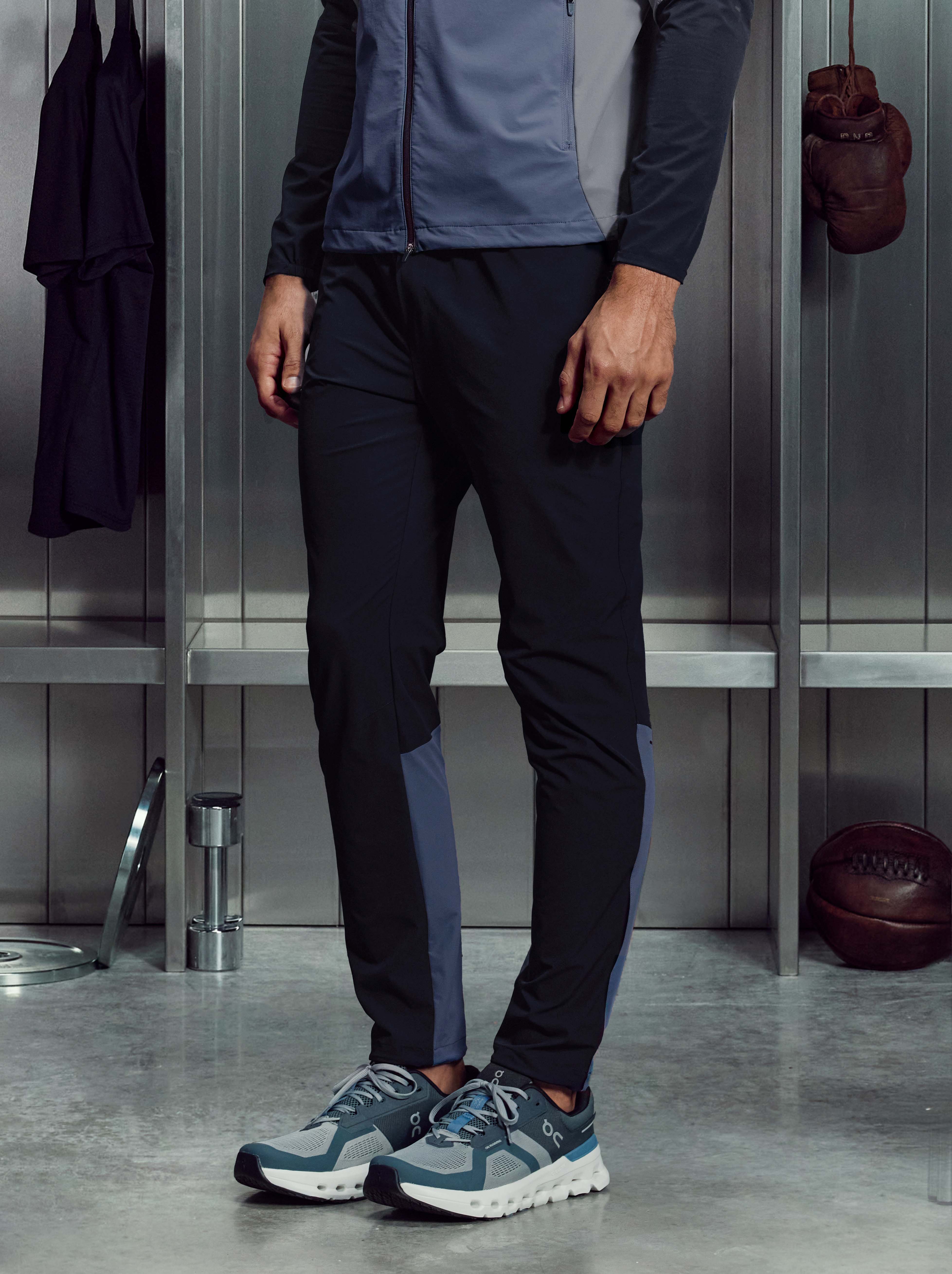 Mens Active Colour Block Trackpant in Navy