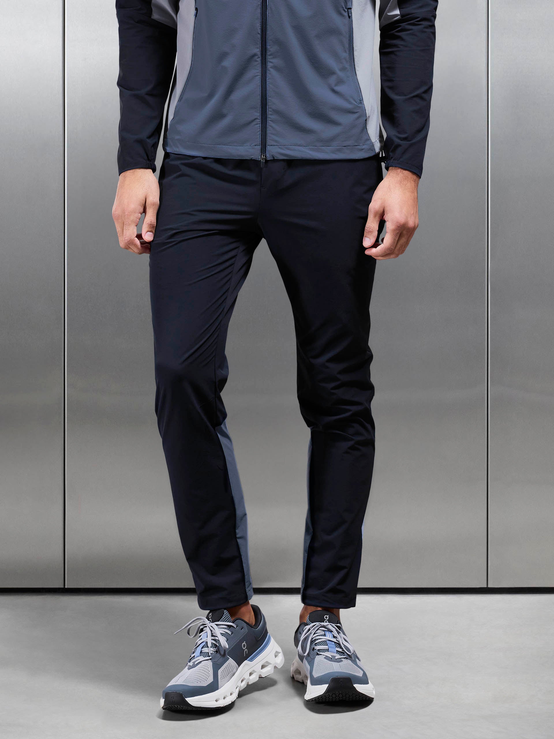 Mens Active Colour Block Trackpant in Navy