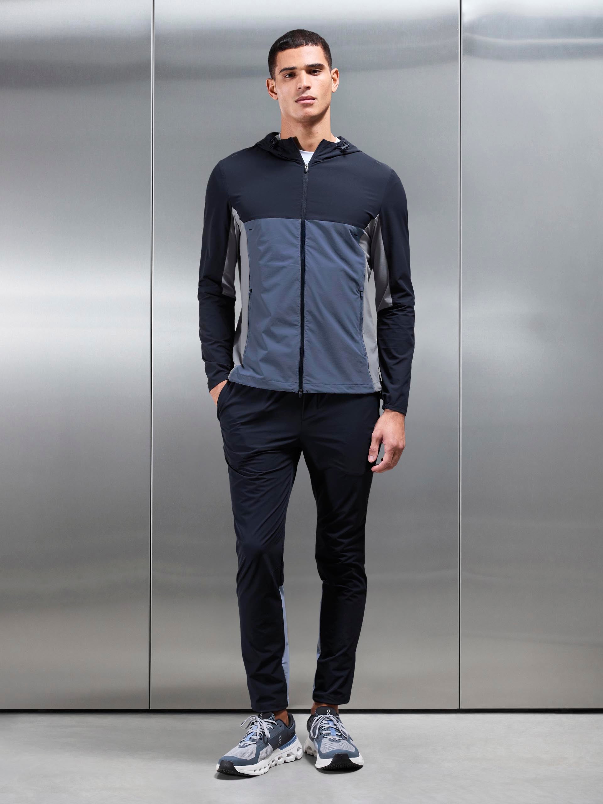 Mens Active Colour Block Trackpant in Navy