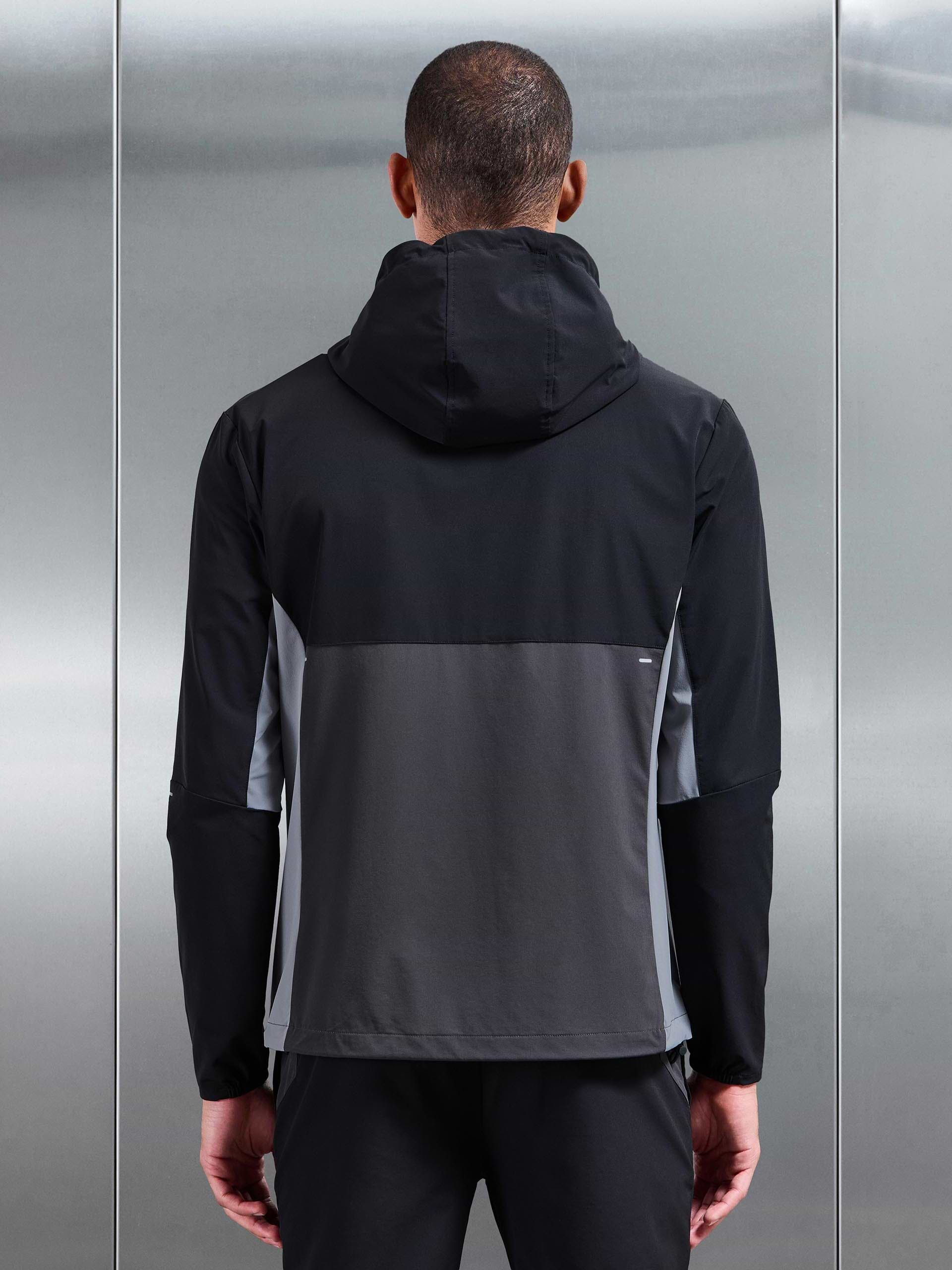 Active Colour Block Windbreaker in Black