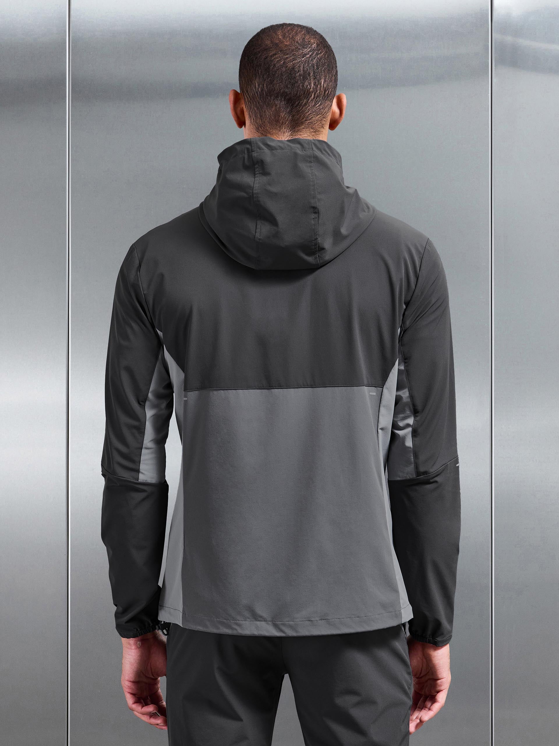 Active Colour Block Windbreaker in Grey