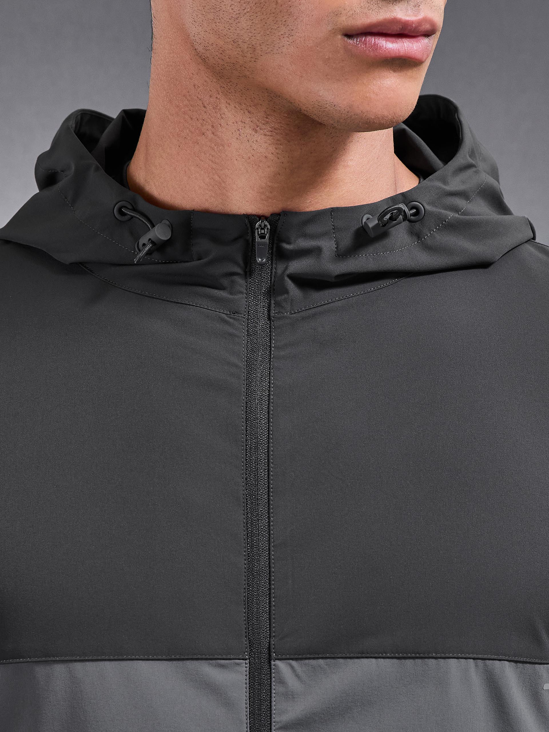 Mens Active Colour Block Windbreaker in Grey