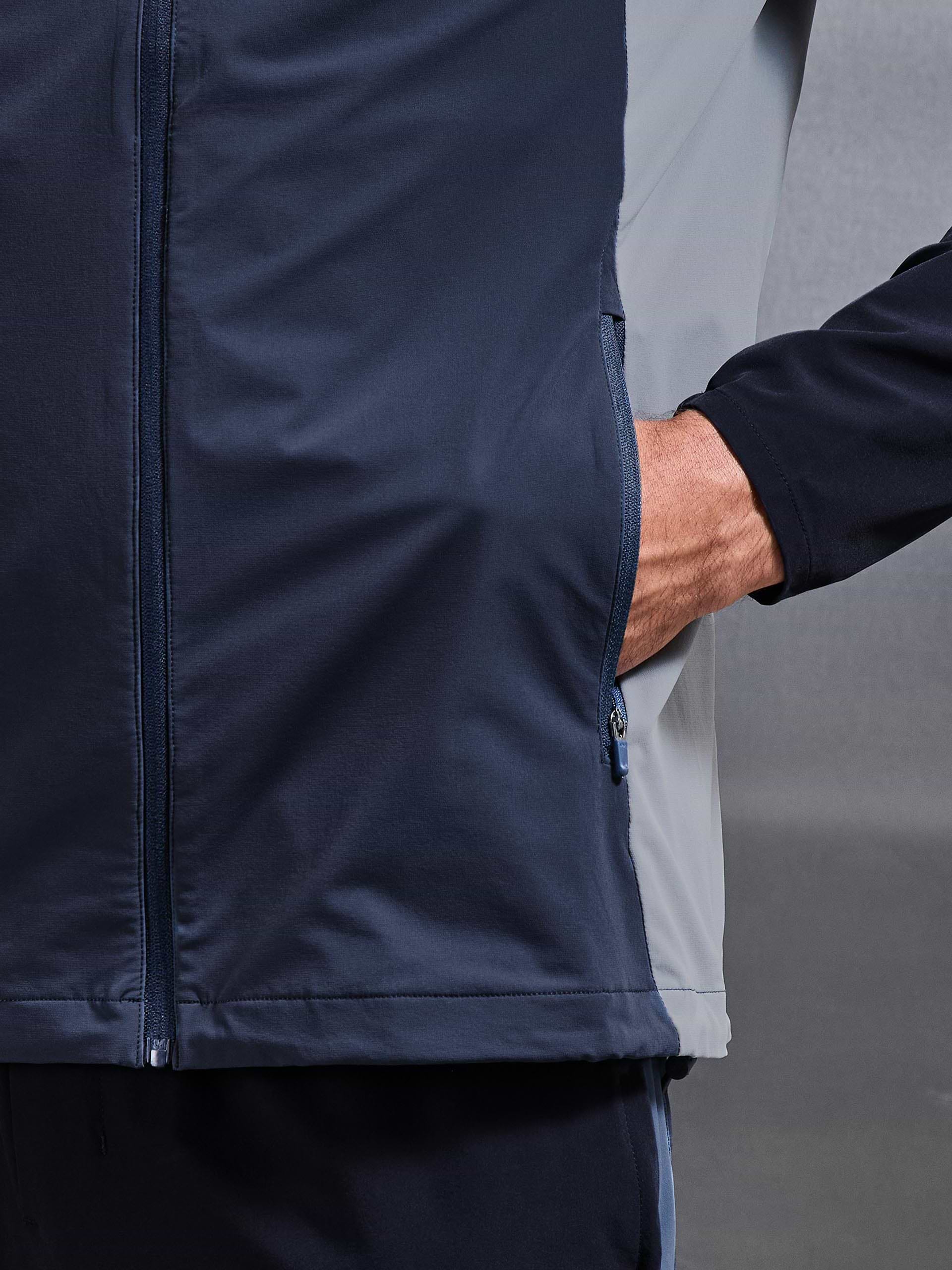 Active Colour Block Windbreaker in Navy Steel Blue