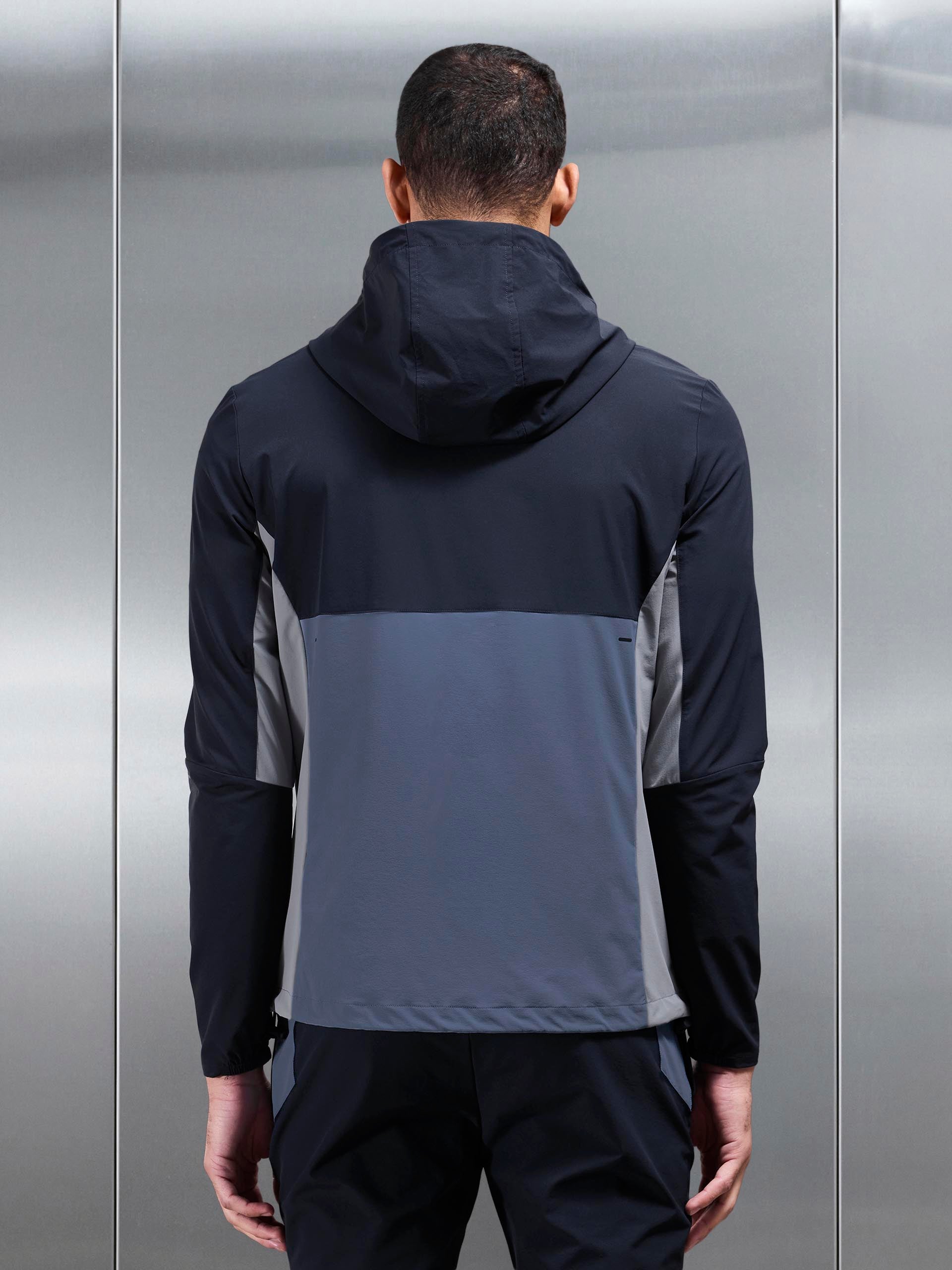 Mens Active Colour Block Windbreaker in Navy