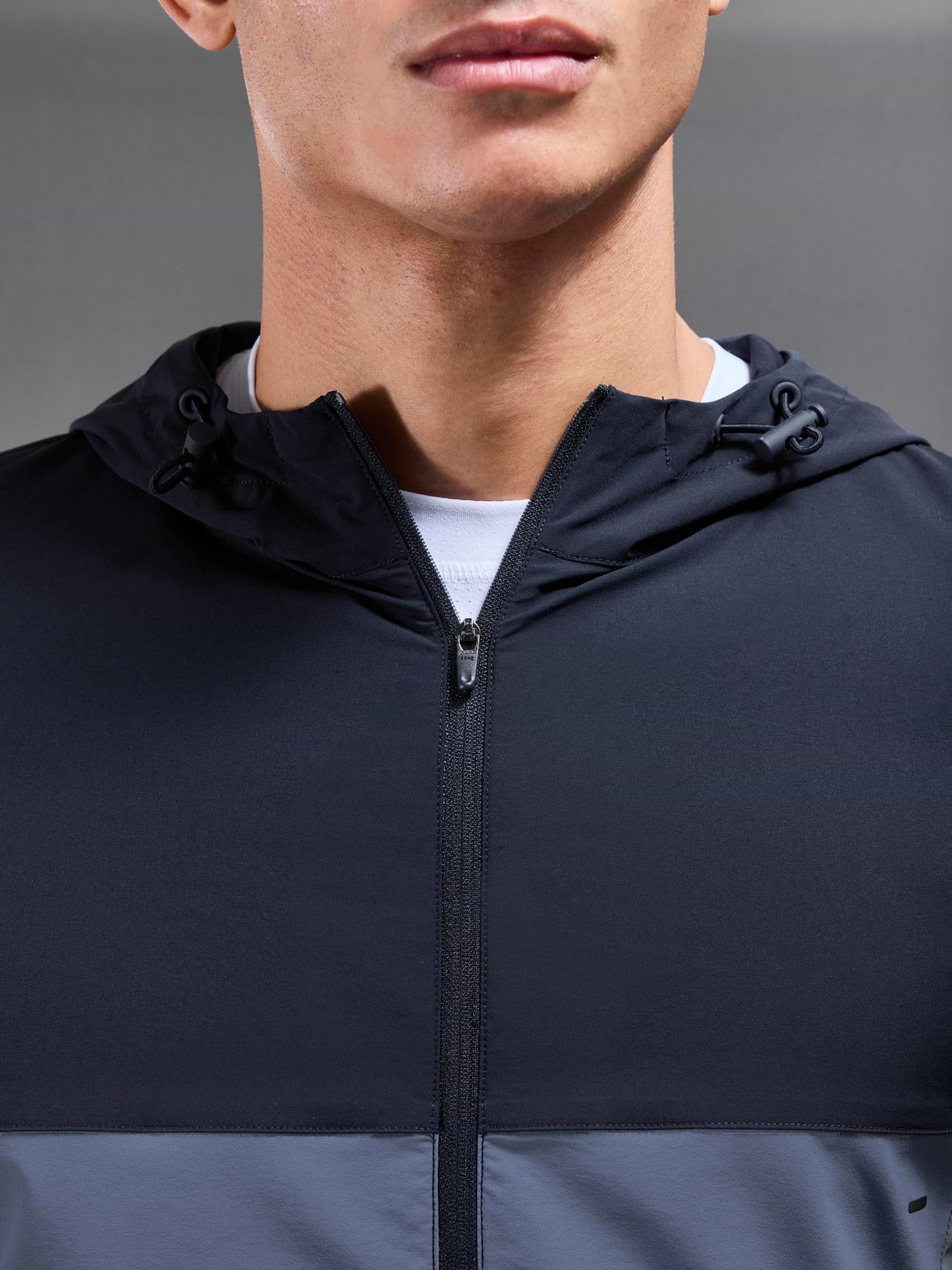 Active Colour Block Windbreaker in Navy