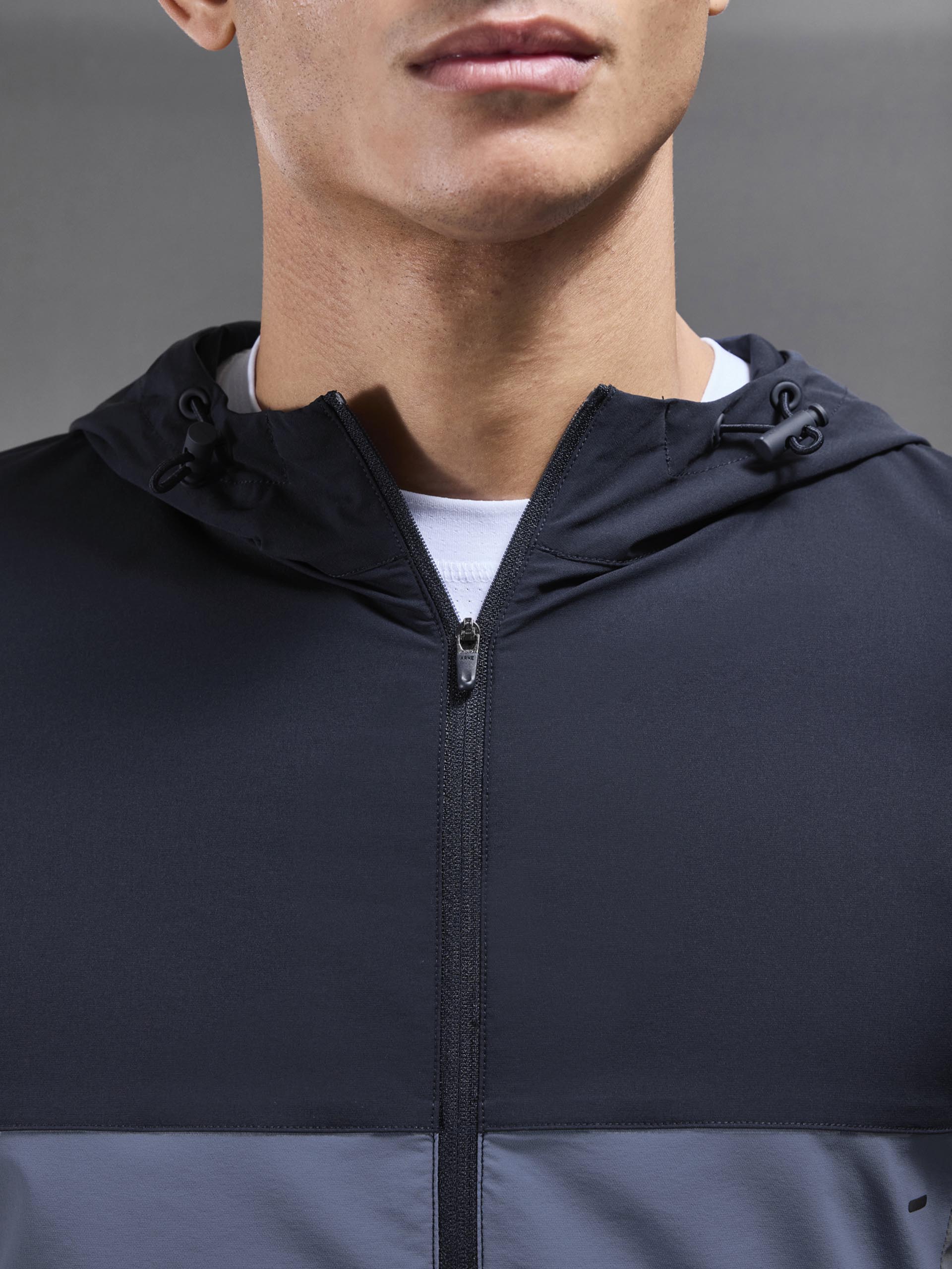 Mens Active Colour Block Windbreaker in Navy