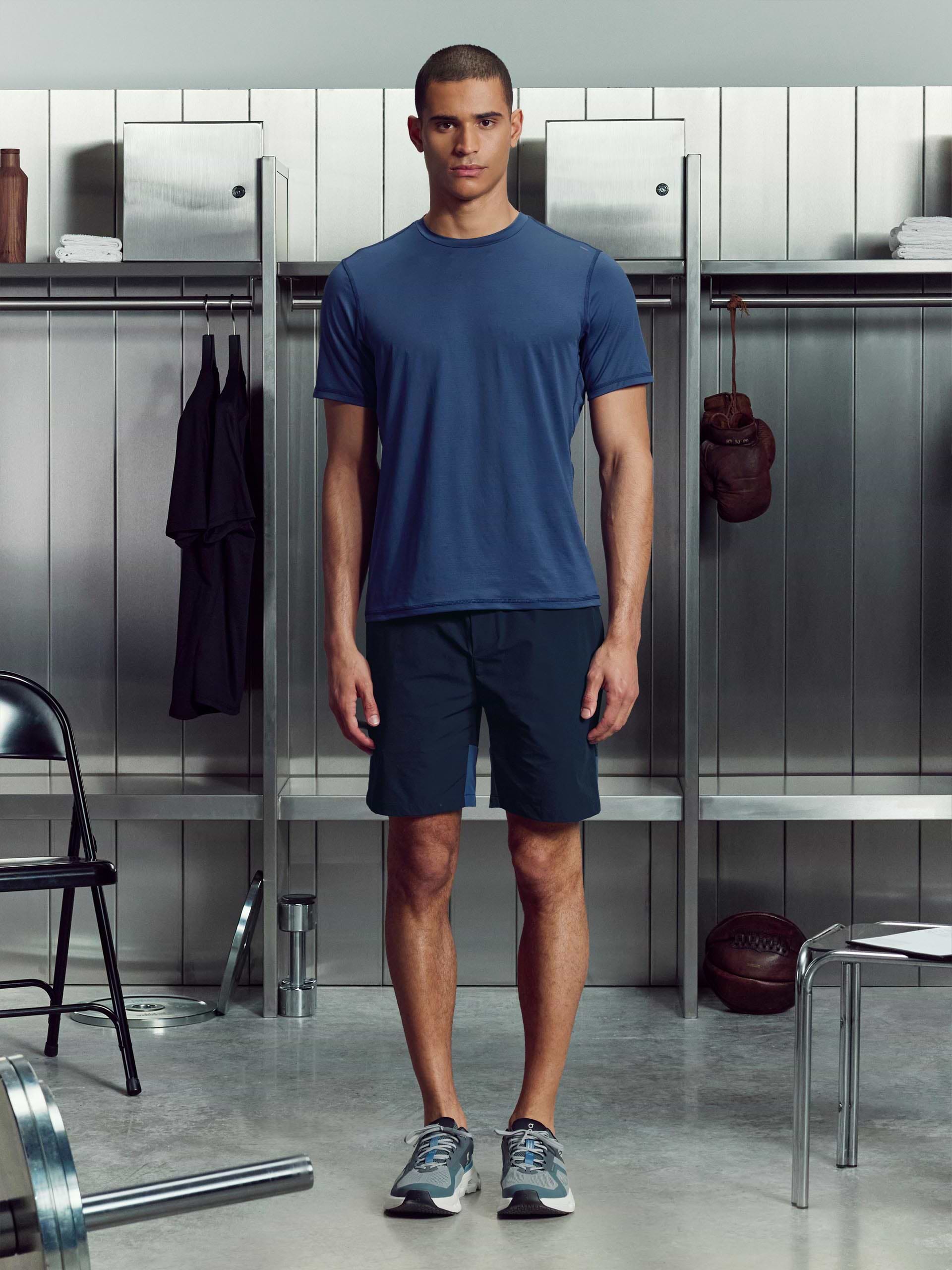 Mens Active Essential T-Shirt in Steel Blue