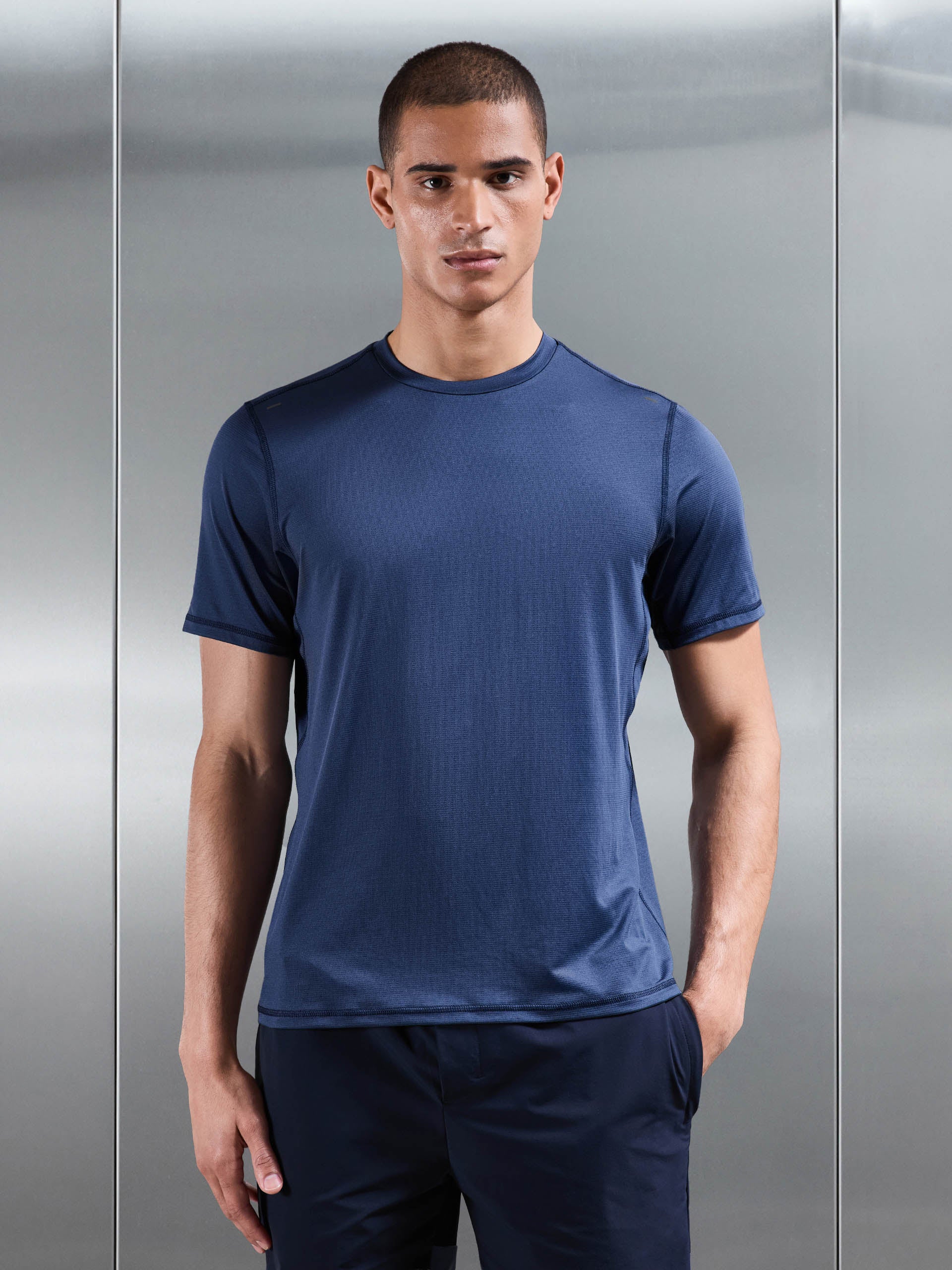 Mens Active Essential T-Shirt in Steel Blue
