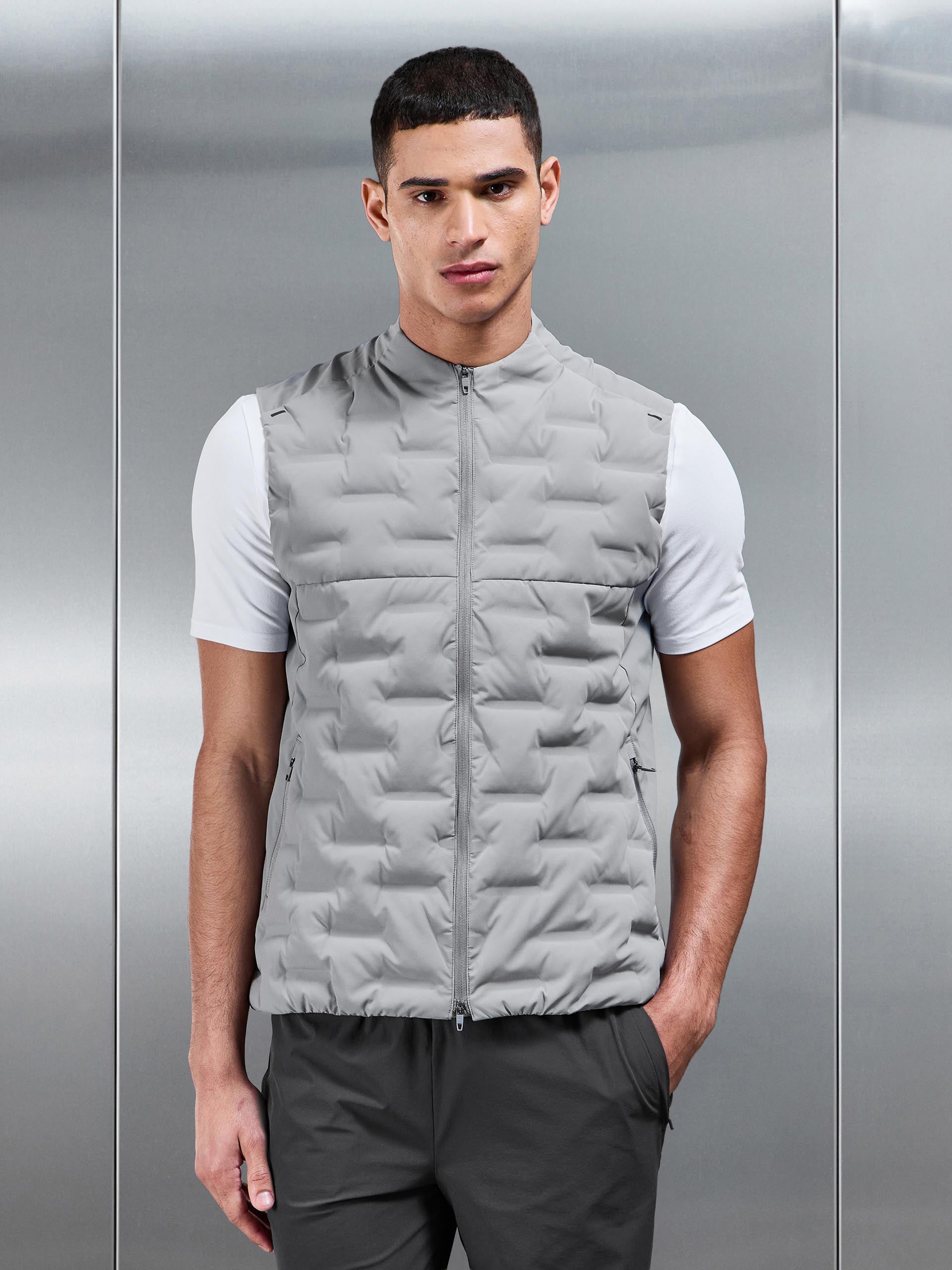 Mens Active Gilet in Mid Grey