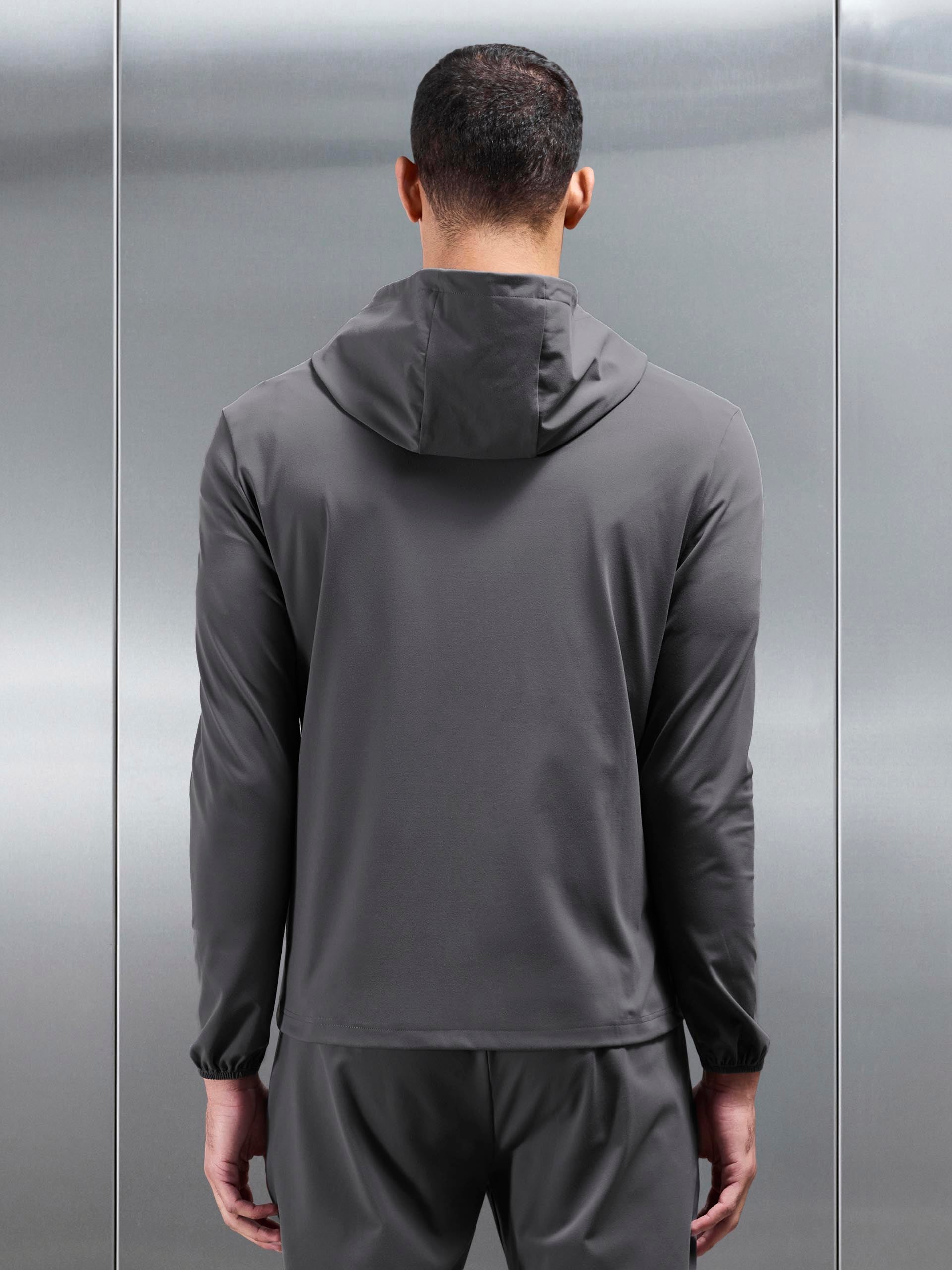 Mens Active Jersey Zip Hoodie in Grey
