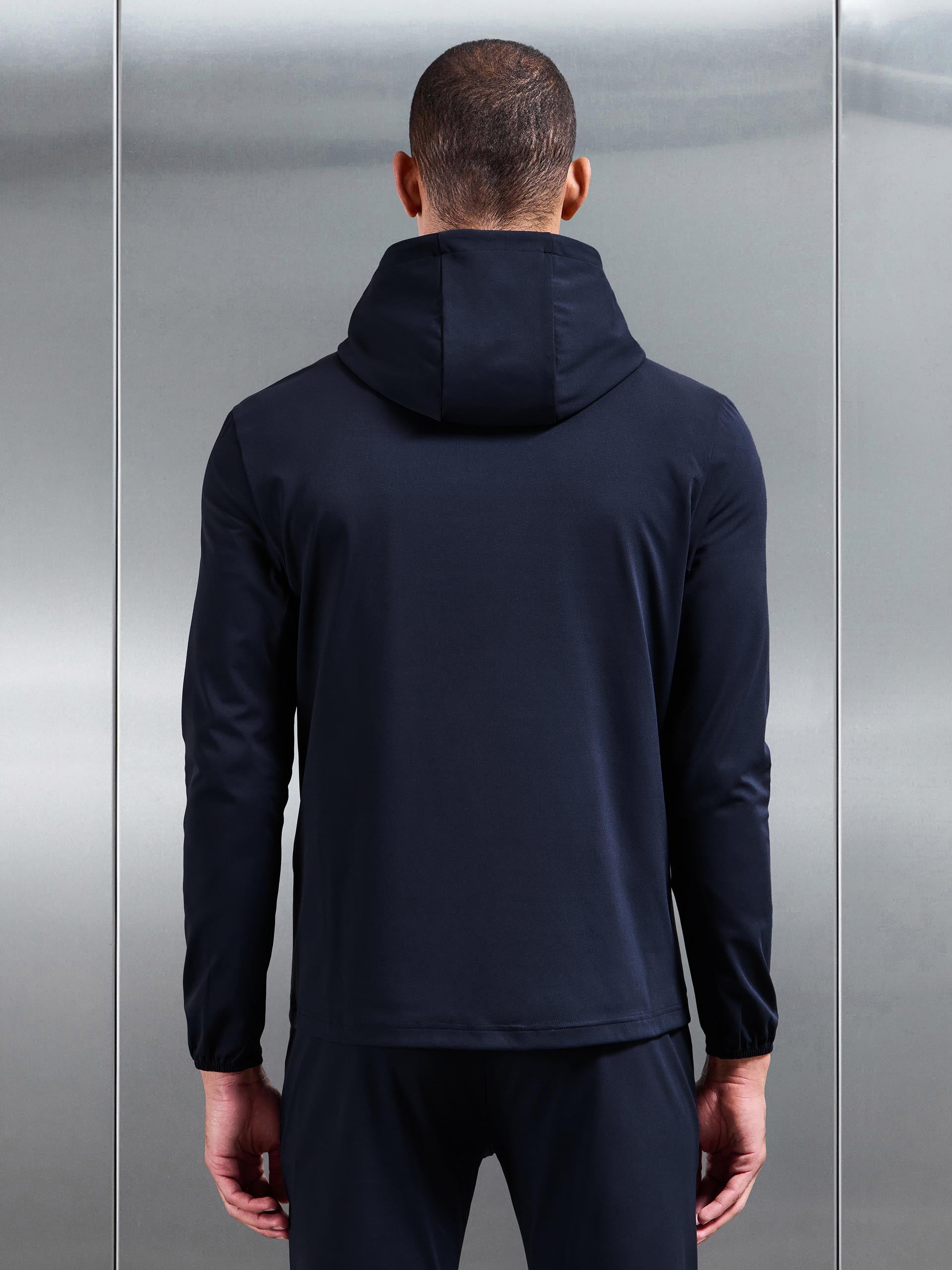 Mens Active Jersey Zip Hoodie in Navy
