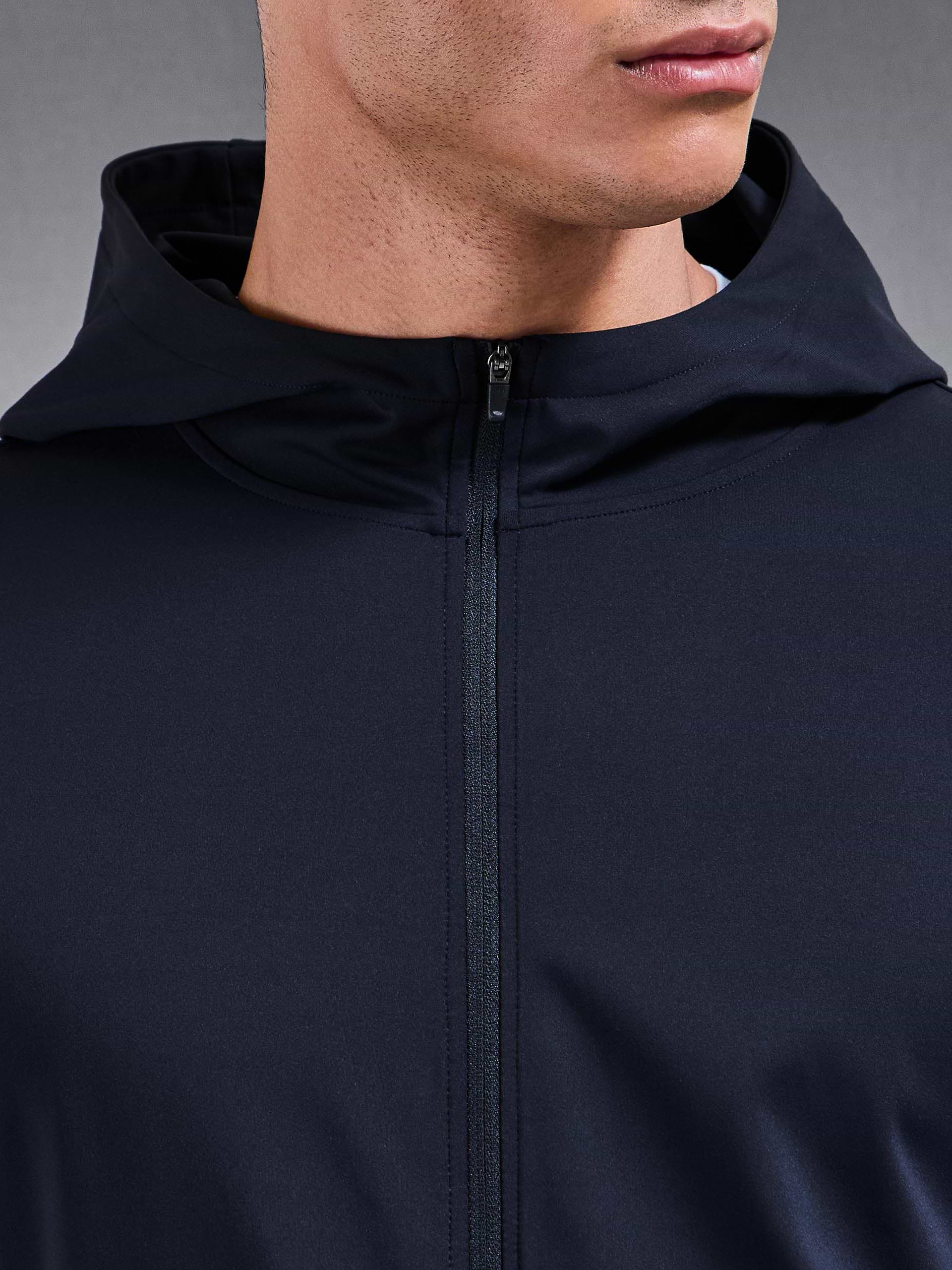 Active Jersey Zip Hoodie in Navy