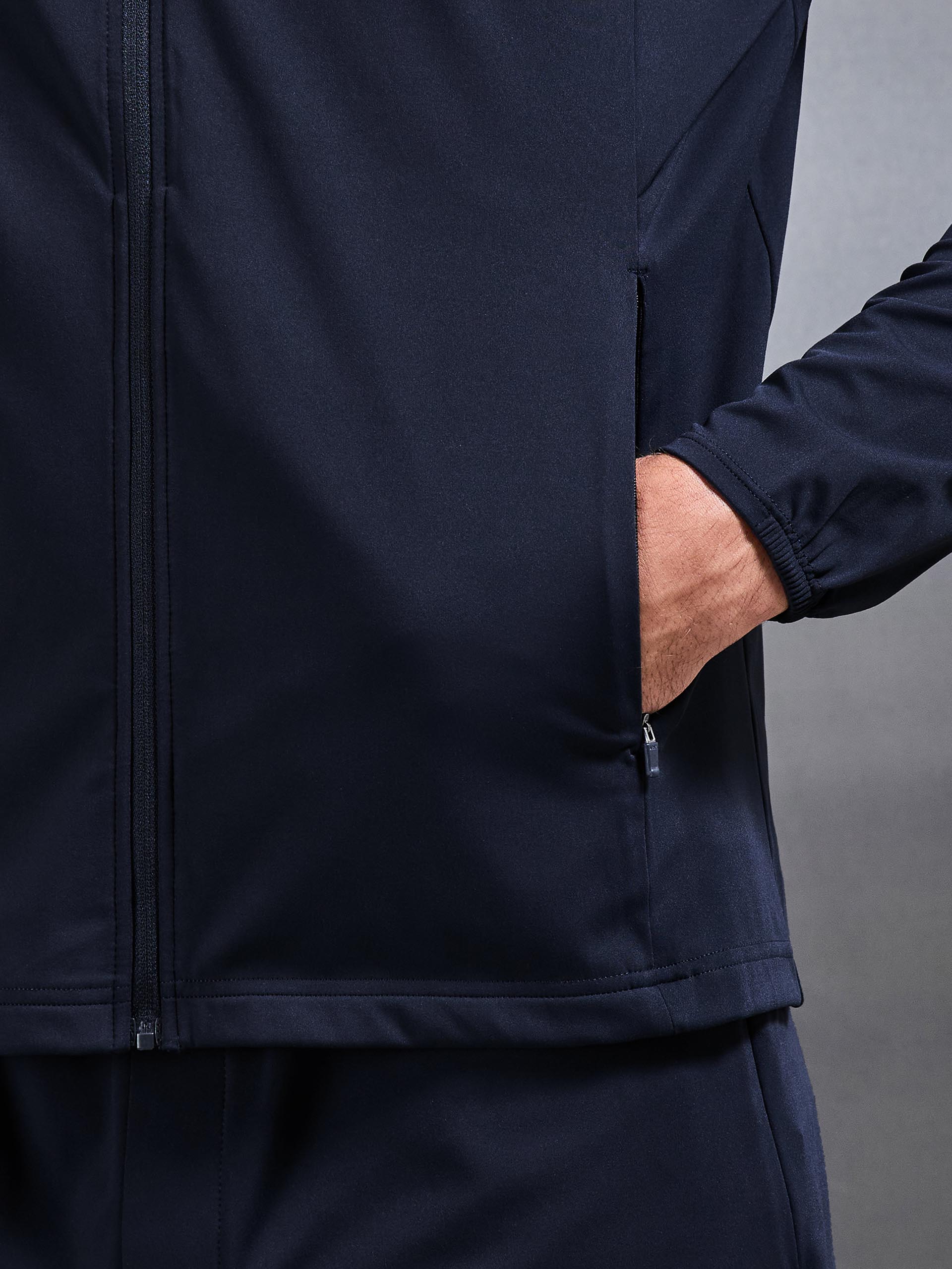 Active Jersey Zip Hoodie in Navy