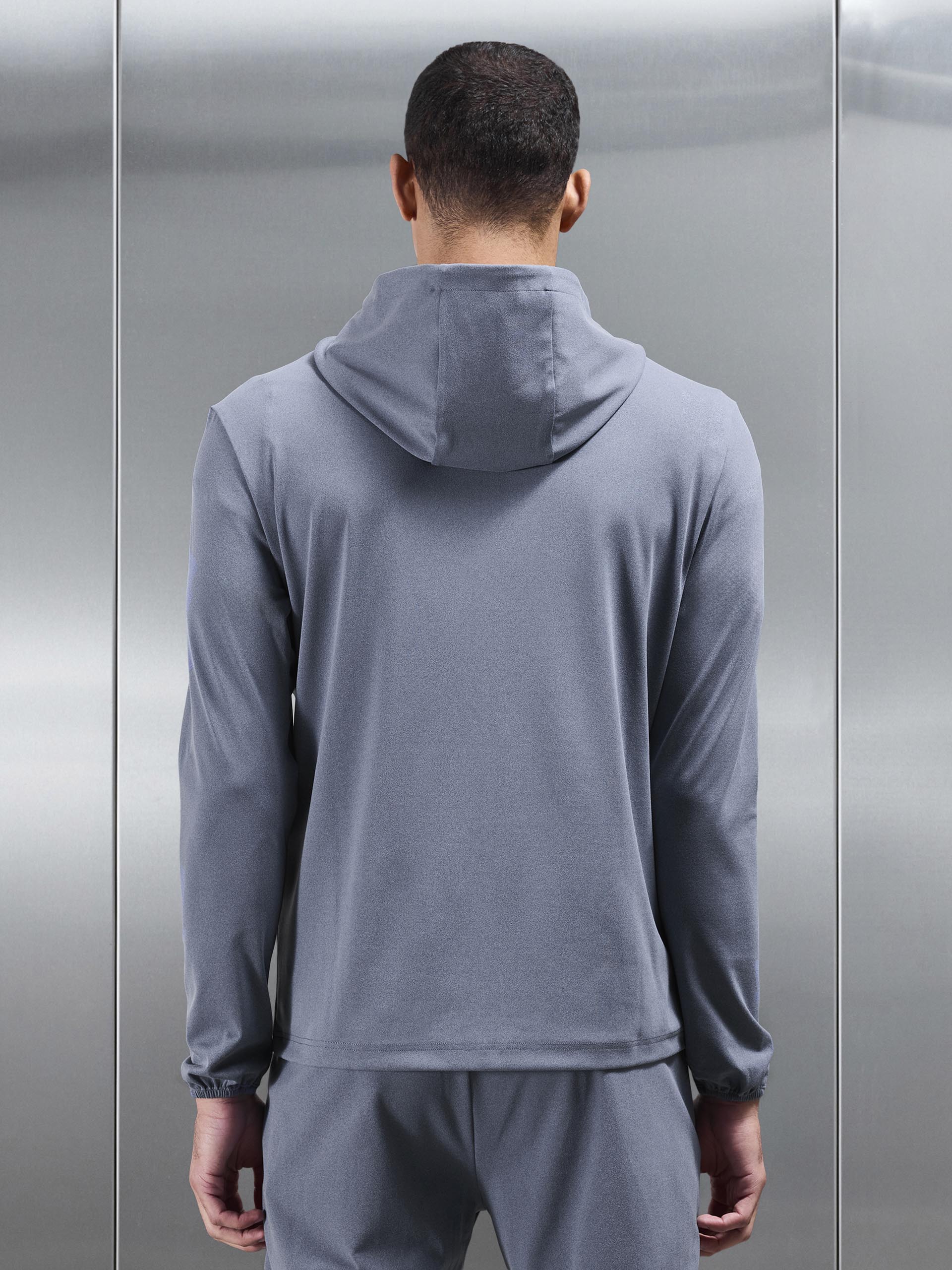 Mens Active Jersey Zip Hoodie in Navy Marl